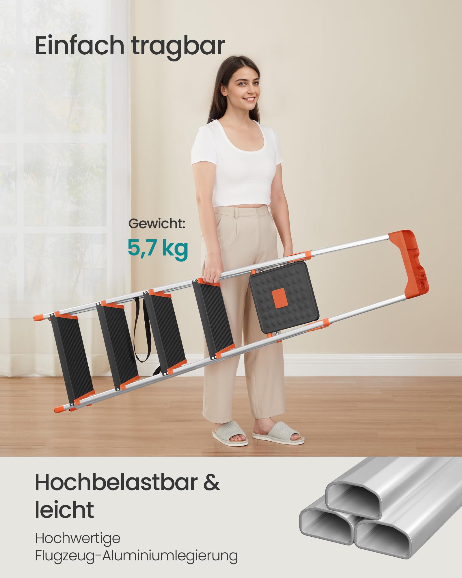 songmics-leiter-glt05bk-aluleiter-5-stufen-150-kg-schwarz-orange image 7