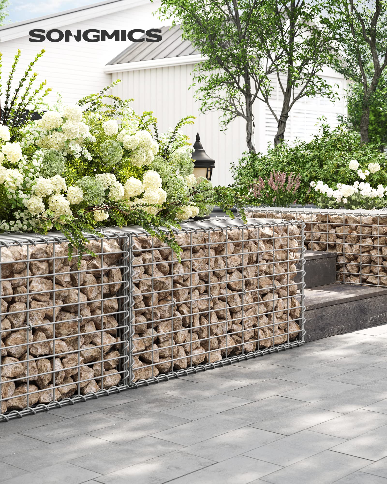 songmics-gabionenkorb-ggb153-steinkorb-100-x-50-x-30-cm-verzinkt-silber image 2