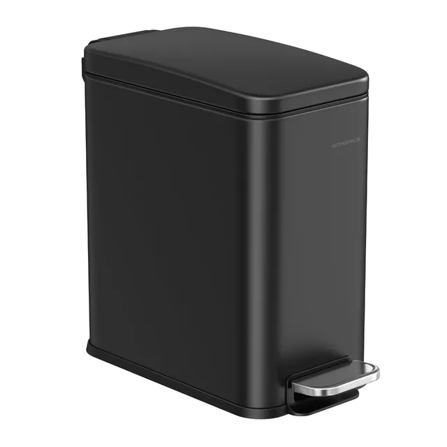 songmics-kosmetikeimer-10-liter-mit-deckel-edelstahl-tretm-lleimer image 1
