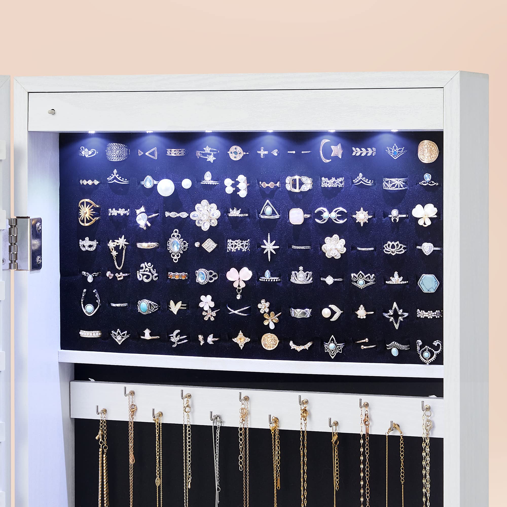 songmics-schmuckschrank-h-ngend-mit-wandspiegel-und-6-leds-wei image 7