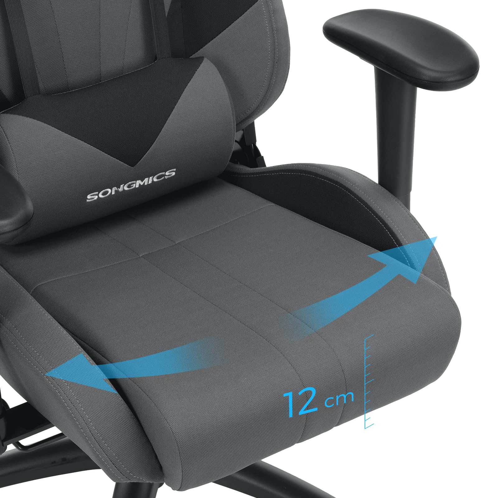 songmics-b-rostuhl-gaming-stuhl-rcg13g-grau-schwarz-124-132-cm image 5
