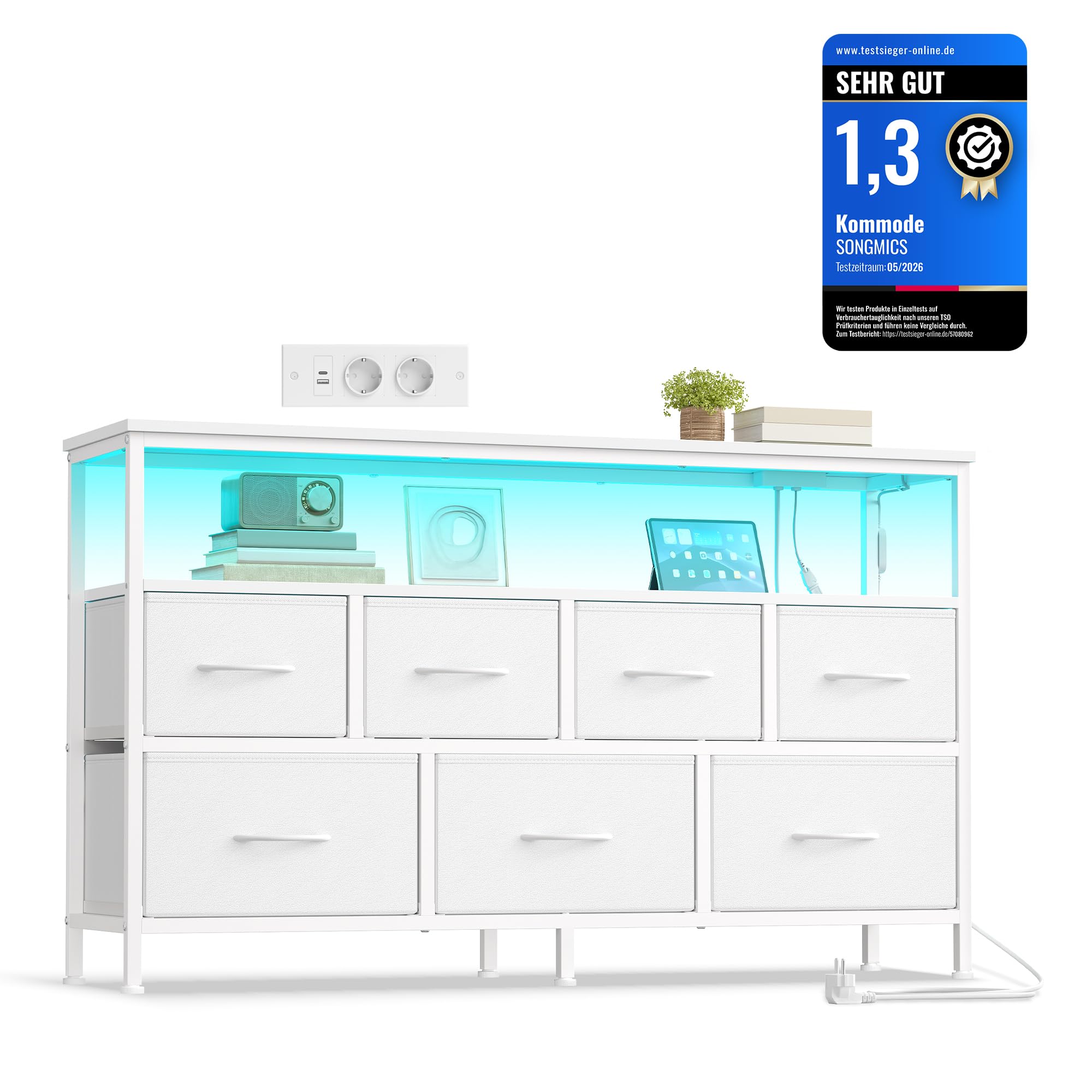 songmics-bellah-kommode-sideboard-wei-7-schubladen-led image 1