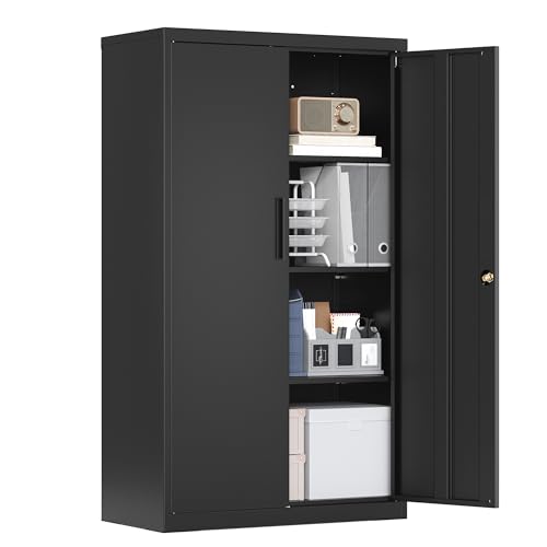 songmics-aktenschrank-abschlie-bar-80-x-40-x-140-cm-metallschrank-mit-2-t-ren image 8