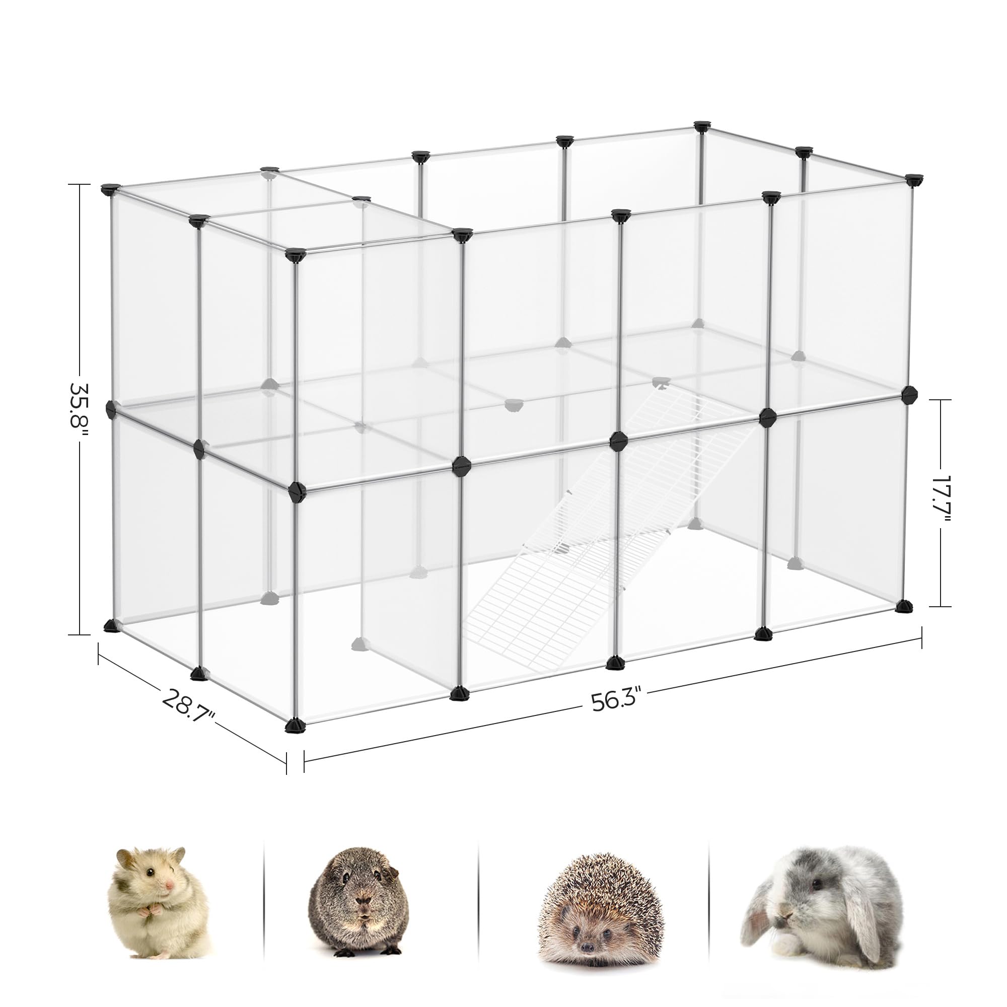 songmics-kleintiergehege-lpc005w01-transparent-laufstall-143-x-73-x-91-cm-kunsts image 8