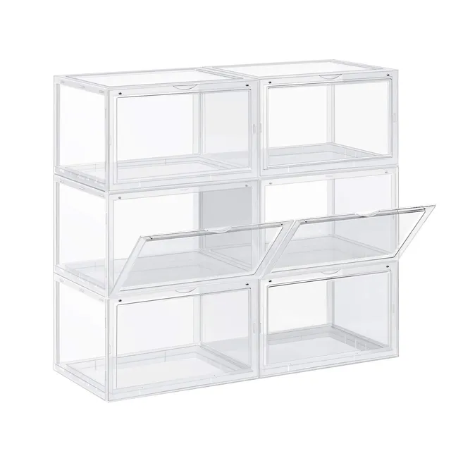 songmics-lsp06cw-schuhboxen-6er-set-transparent-gr-e-46-28-x-36-x-22-cm image 1