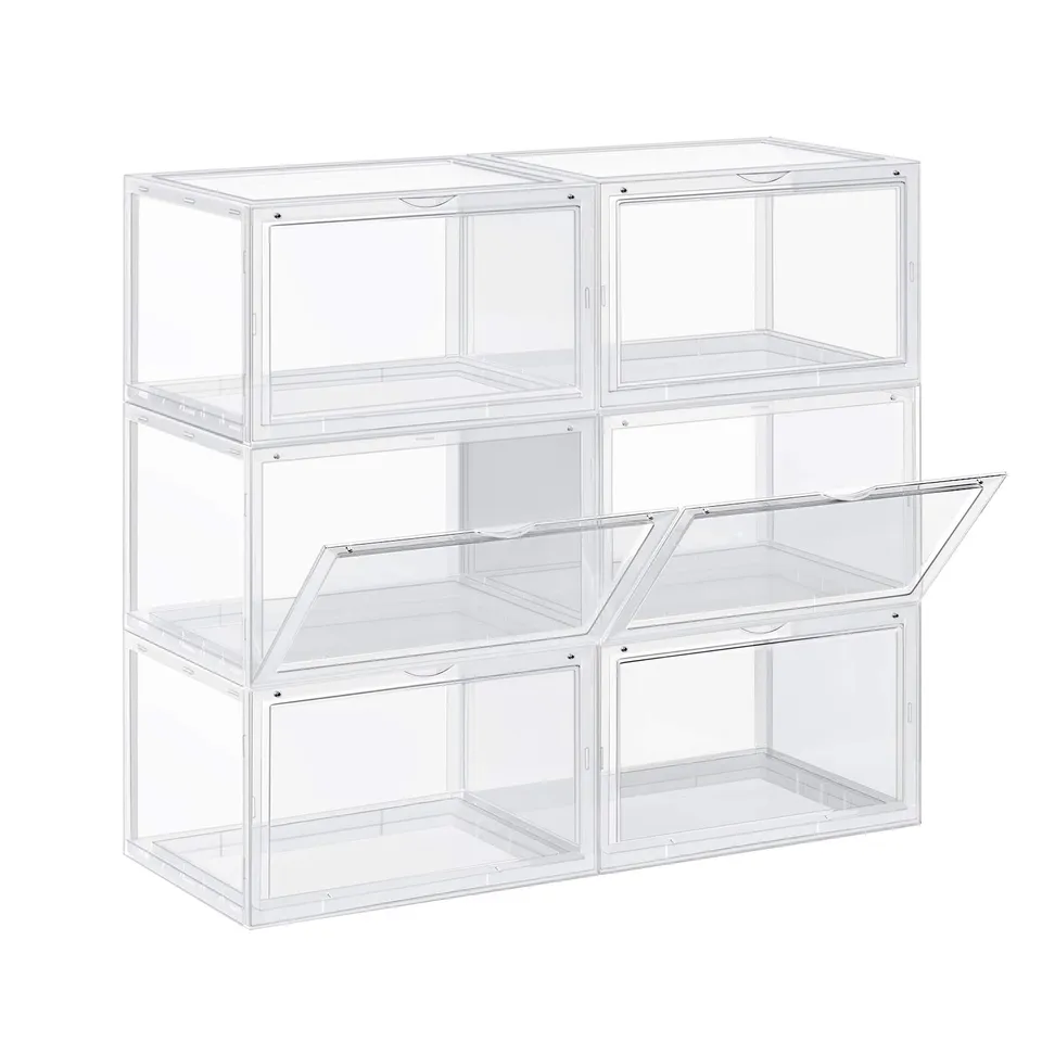 songmics-lsp06cw-schuhboxen-6er-set-transparent-gr-e-46-28-x-36-x-22-cm image 1