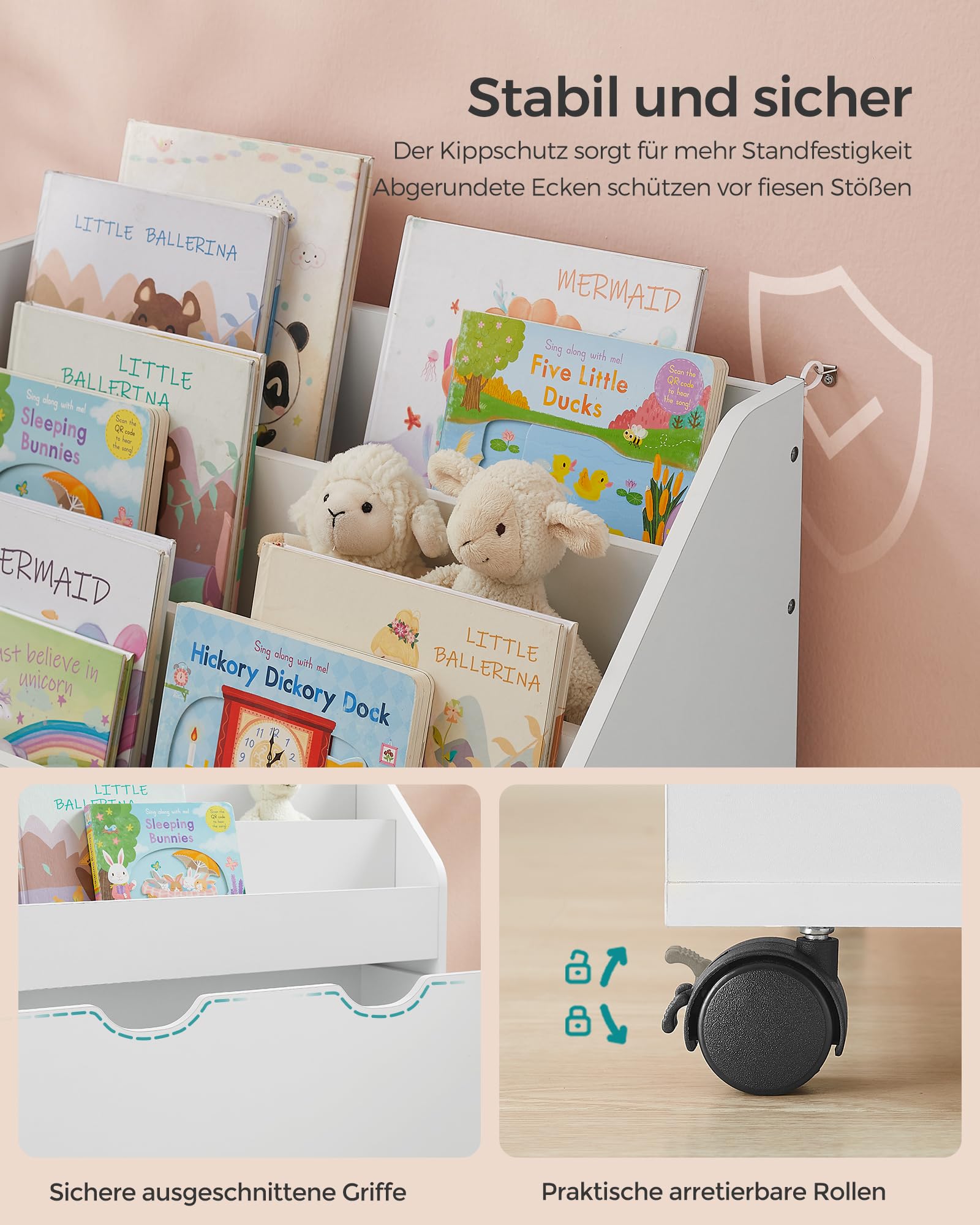songmics-kinderregal-b-cherregal-mit-3-ebenen-und-rollbox-gkr041w10 image 6