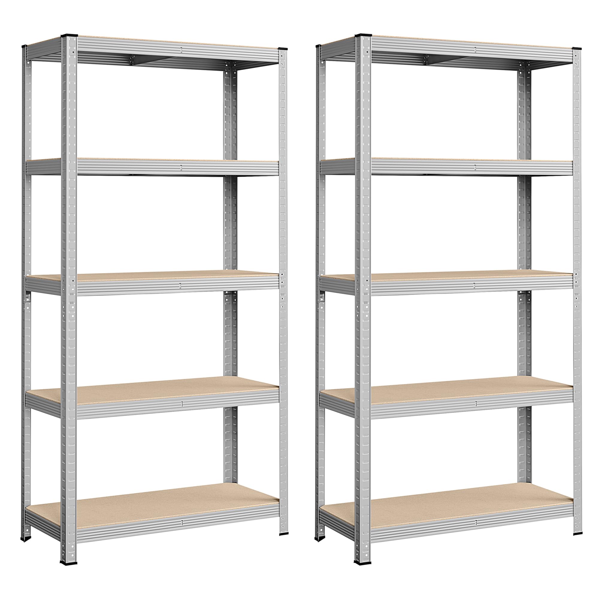 songmics-schwerlastregal-glr80sv-2er-set-40-x-90-x-180-cm-silber image 1