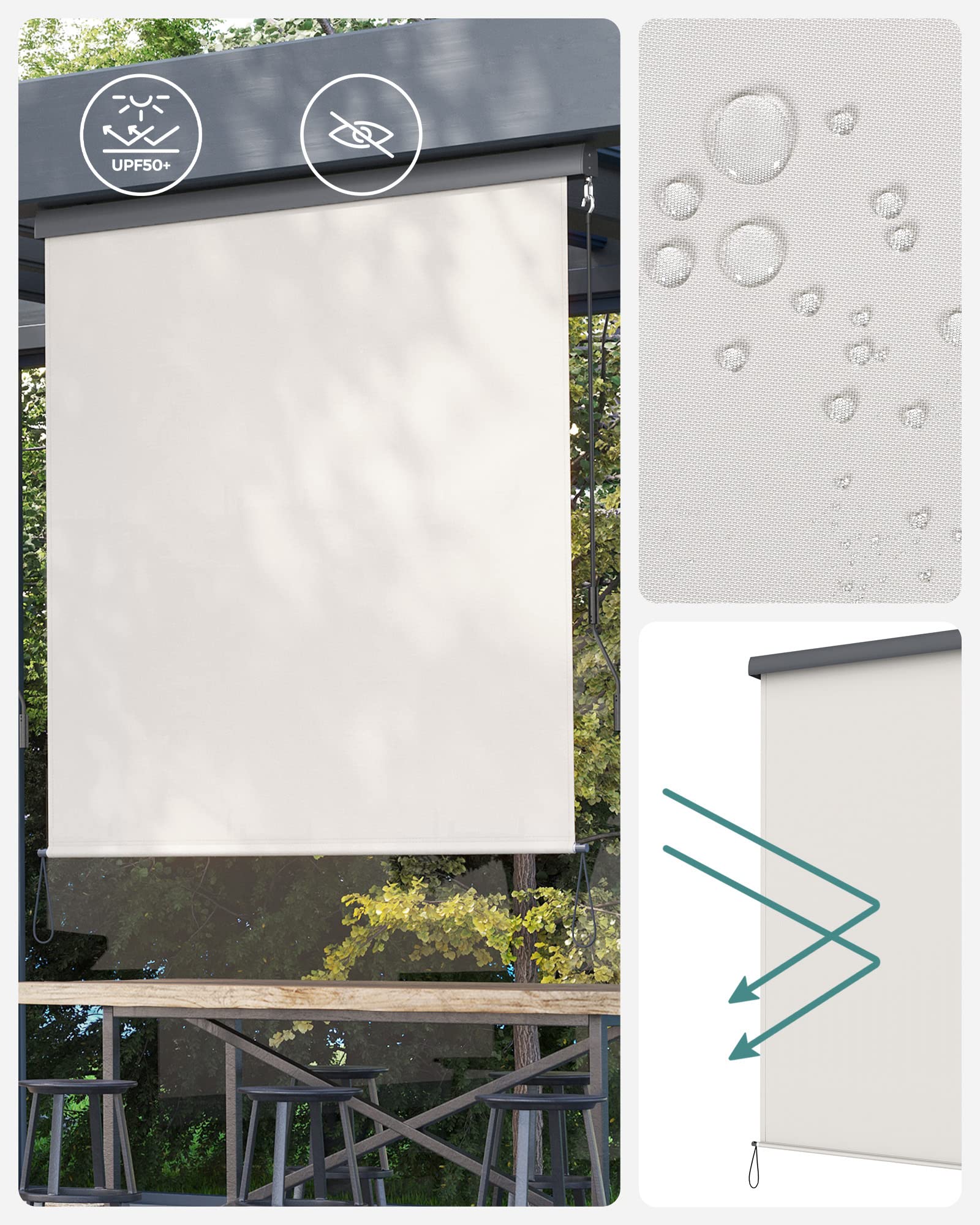 songmics-classic-gsa165be-senkrechtmarkise-1-6-x-2-5-m-beige image 7