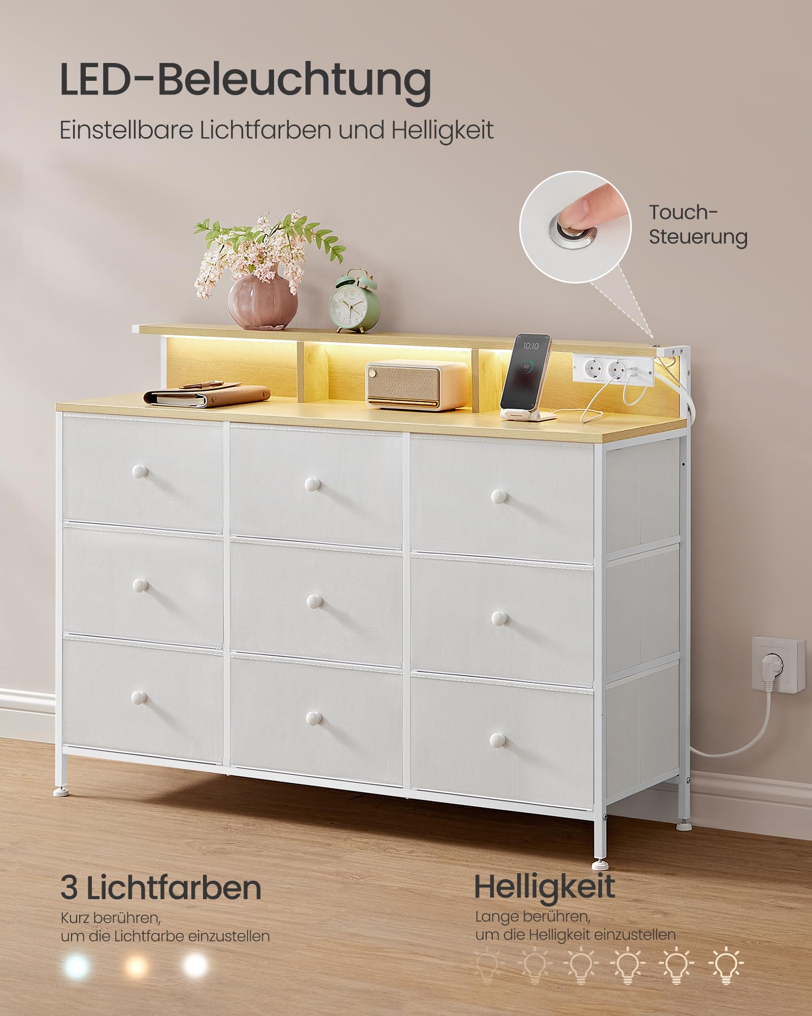 songmics-kommode-9-schubladen-mit-led-weiss-114-cm image 5