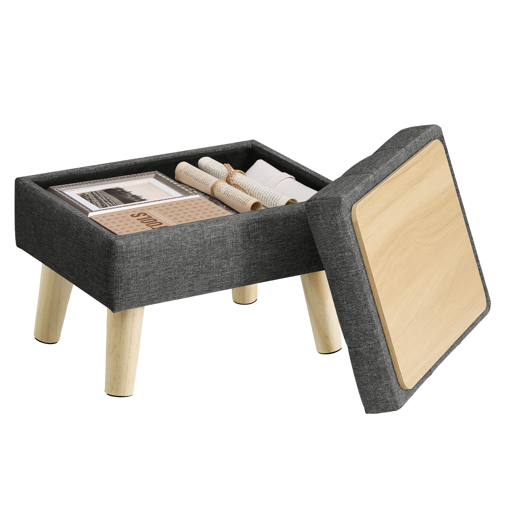 songmics-sitzhocker-mit-stauraum-leinenoptik-rund-31-x-31-x-29-cm-9-l image 8