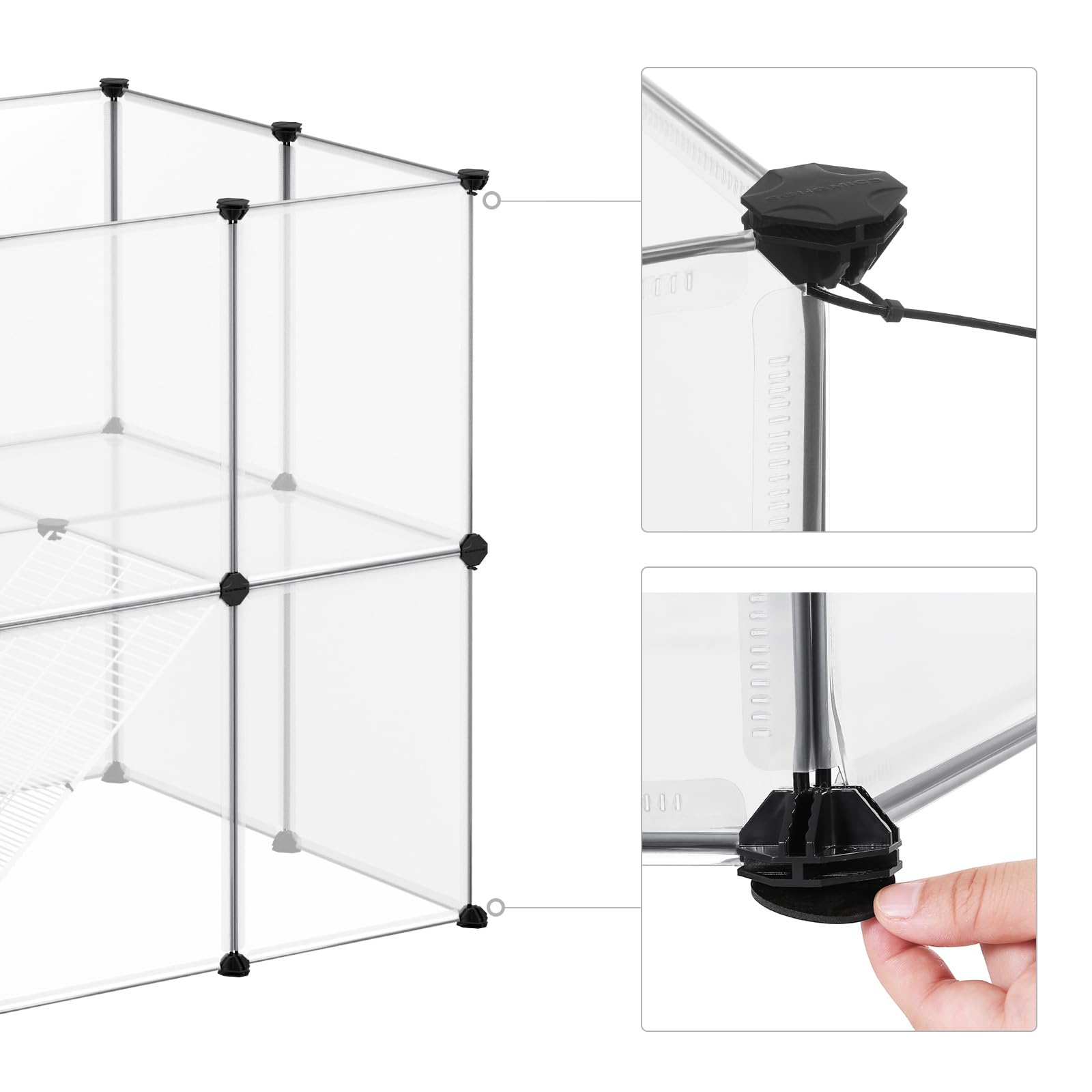 songmics-kleintiergehege-lpc005w01-transparent-laufstall-143-x-73-x-91-cm-kunsts image 2