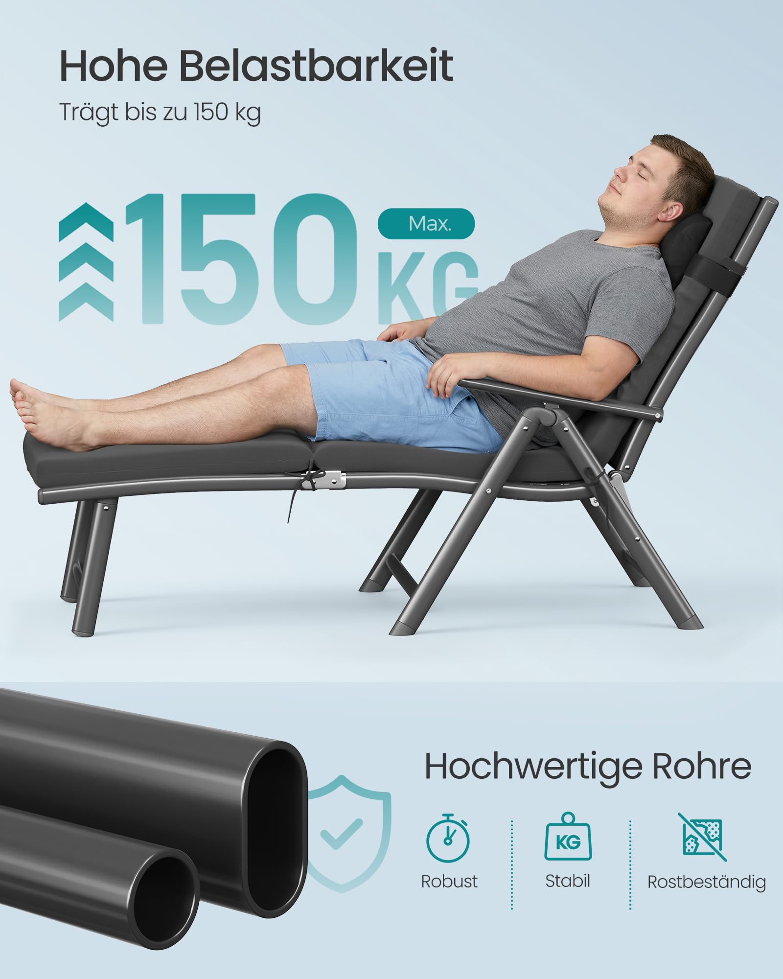 songmics-sonnenliege-faltbar-mit-6-cm-kissen-schiefergrau-150-kg image 6