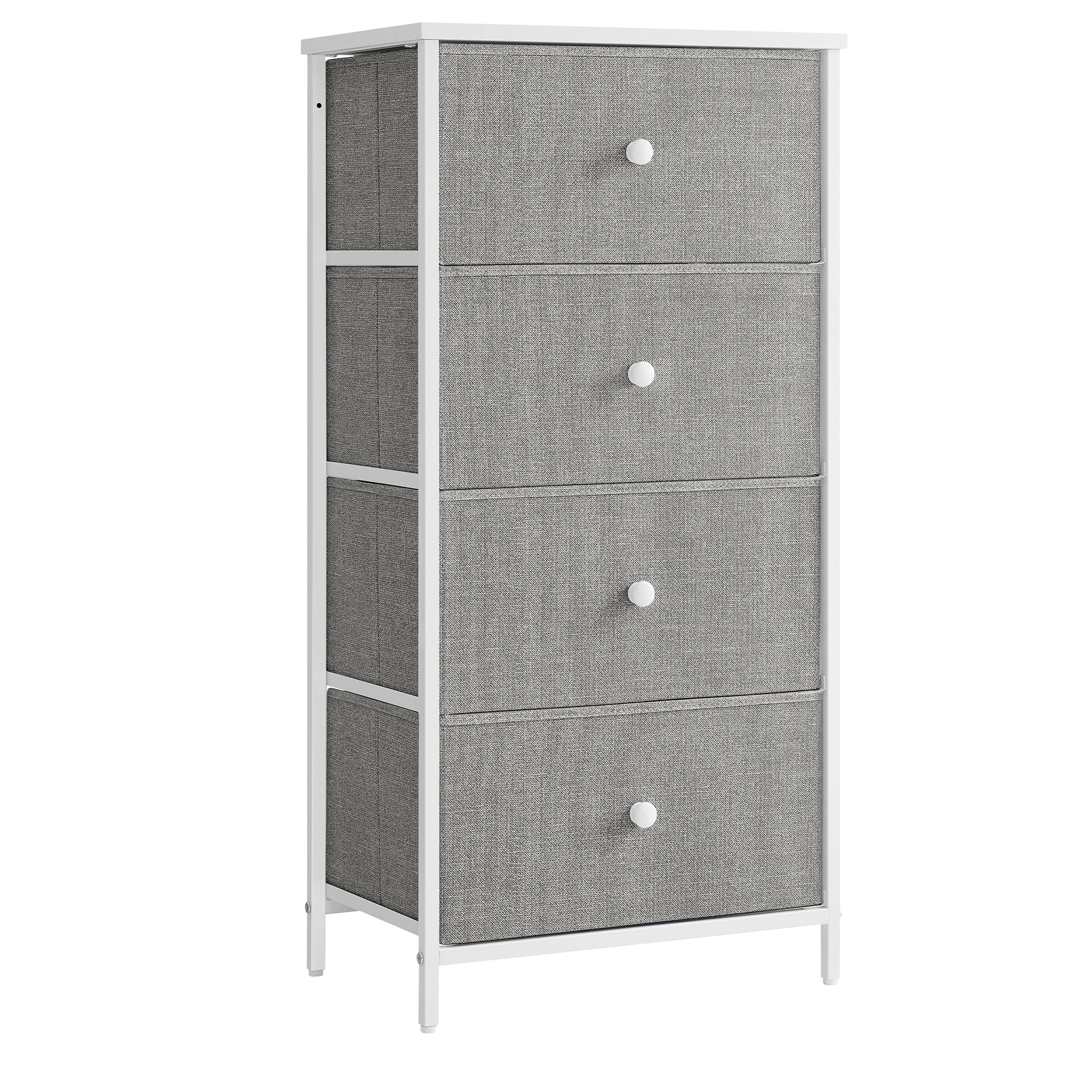 songmics-kommode-lts314l10-4-stoff-schubladen-metallrahmen-hoch-und-schmal-taube image 1