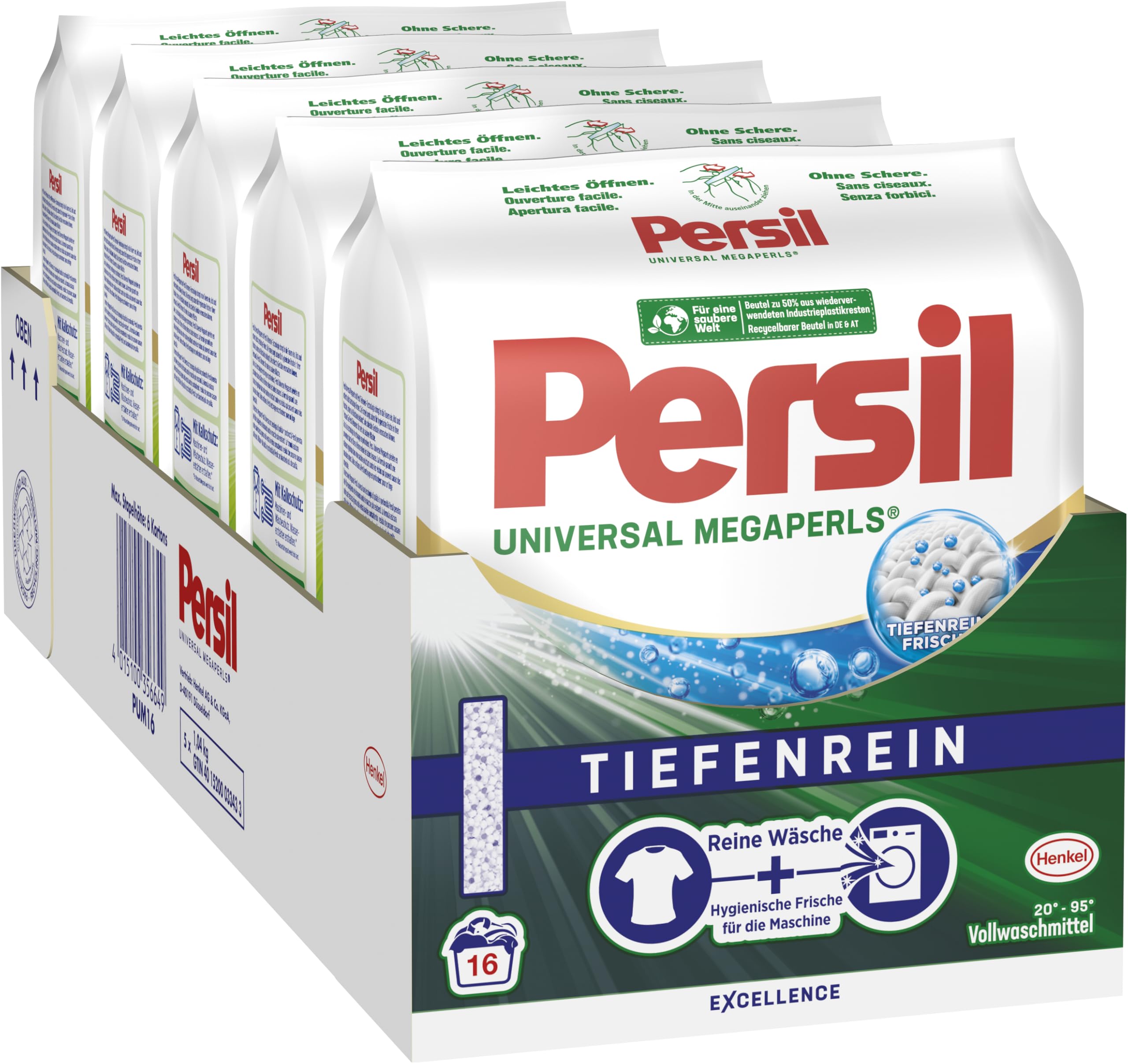 persil-universal-megaperls-vollwaschmittel-pulver-5-x-16-waschladungen image 1