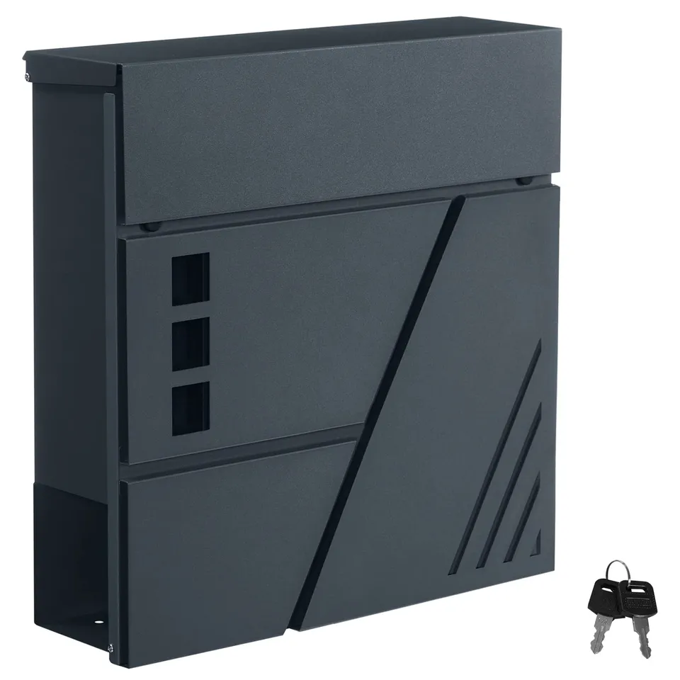 songmics-wandbriefkasten-mit-sichtfenster-und-zeitungsfach-anthrazit image 1