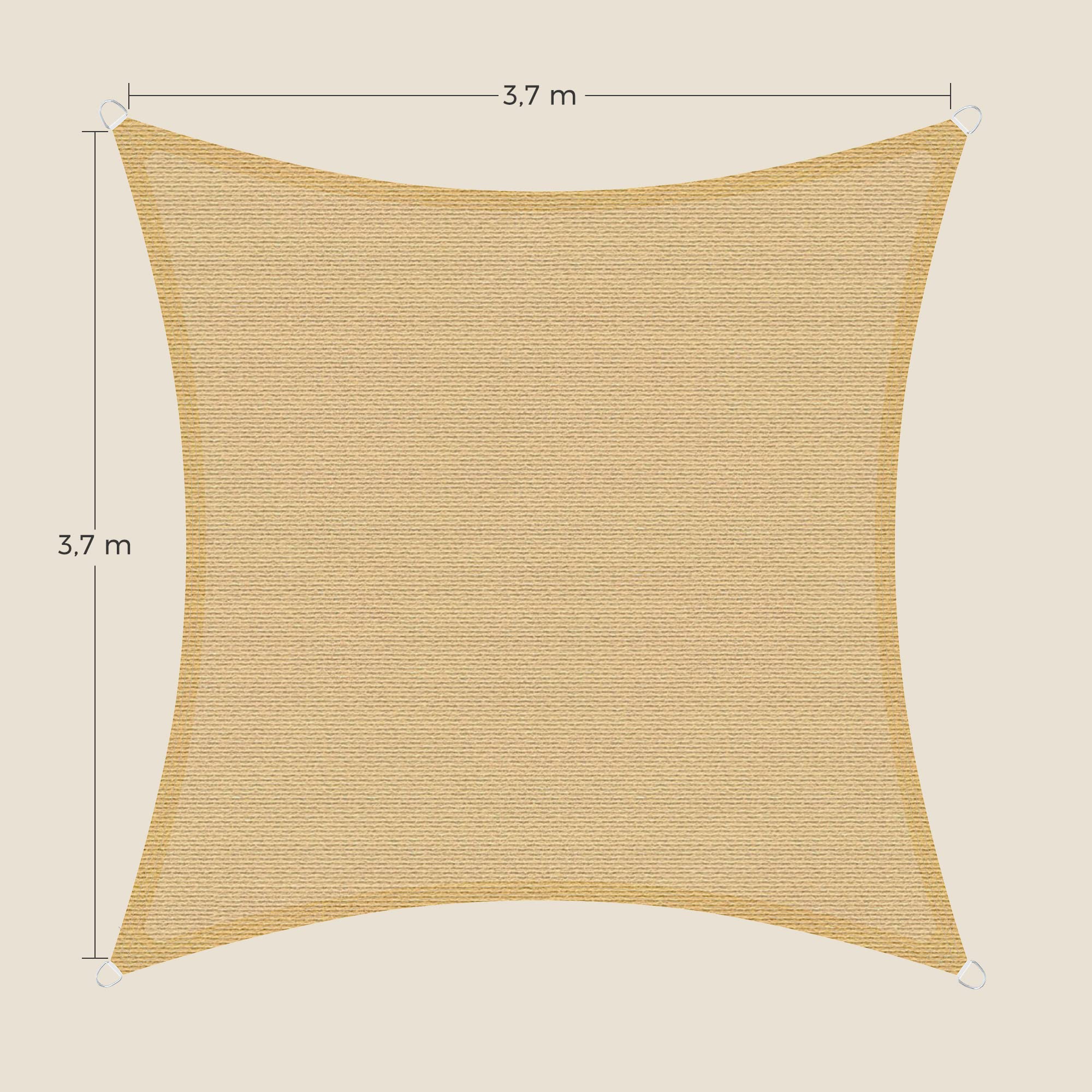 songmics-sonnensegel-3-7x3-7-m-hdpe-sandgelb-gss002y01 image 4