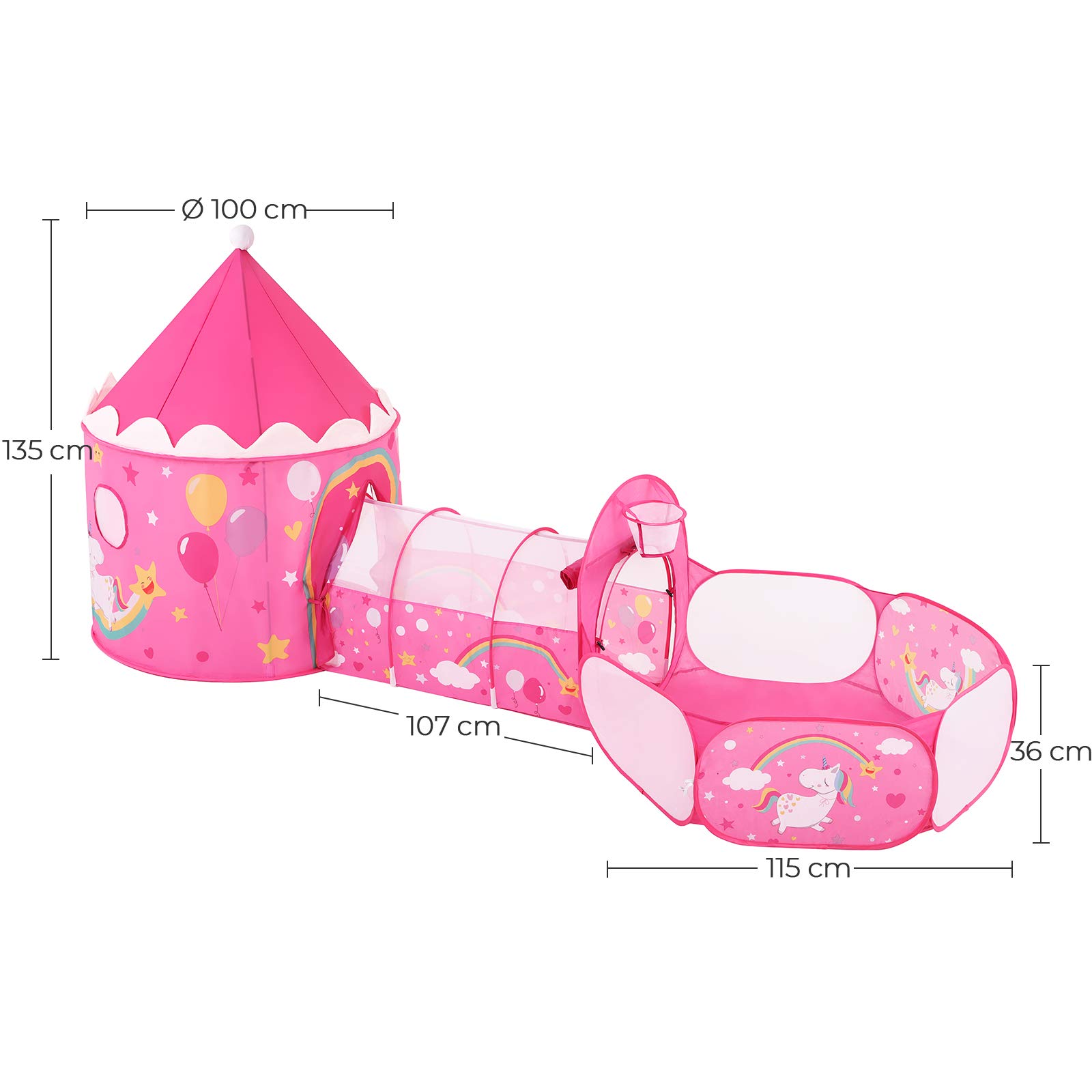 songmics-3-in-1-spielzelt-lpt701p01-pop-up-mit-tunnel-pink image 6
