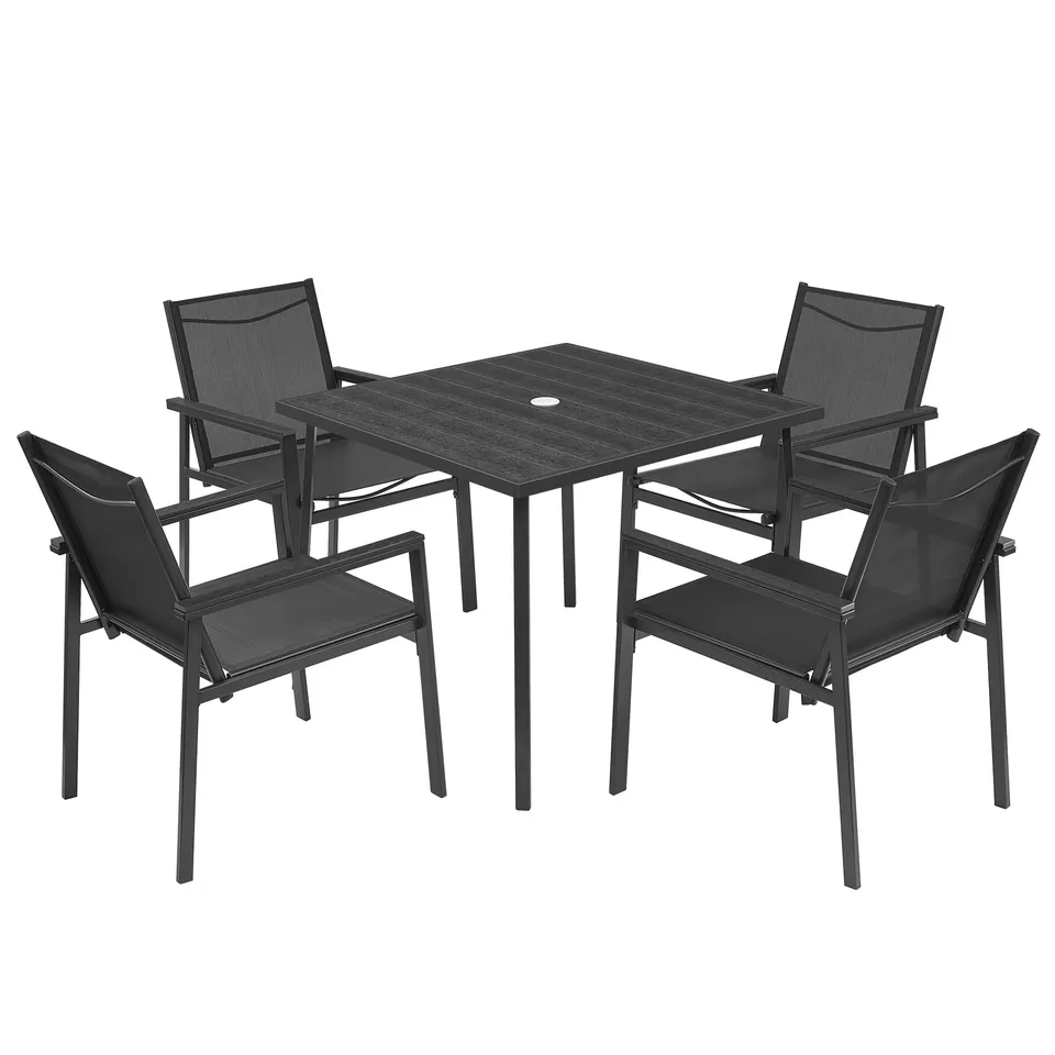 songmics-gartengarnitur-ggf045g01-4-1-4-st-hle-mit-tisch-anthrazitgrau-tintensch image 1