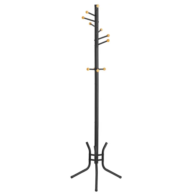 songmics-garderobenst-nder-11-kugelhaken-stahl-173-cm-schwarz-rcr028b01 image 1