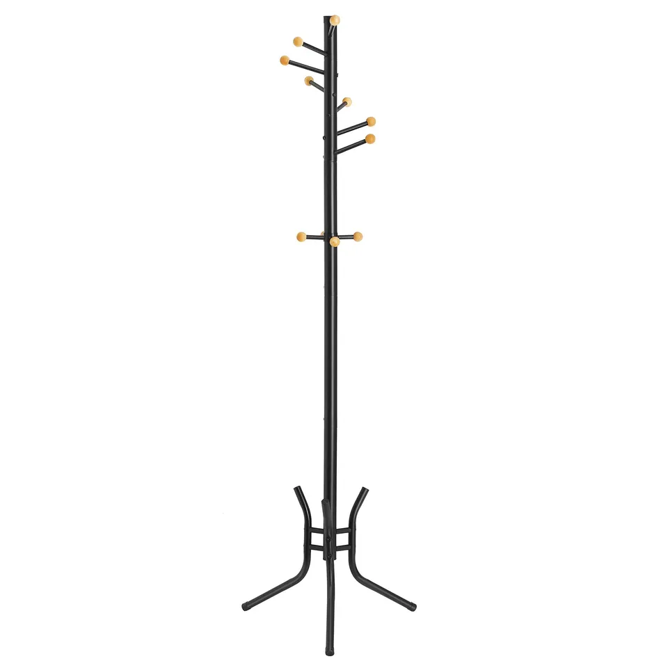 songmics-garderobenst-nder-11-kugelhaken-stahl-173-cm-schwarz-rcr028b01 image 1