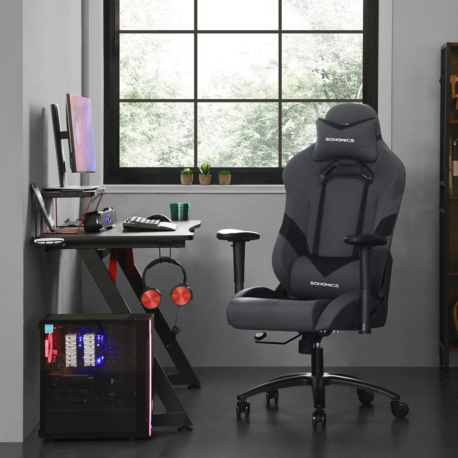 songmics-b-rostuhl-gaming-stuhl-rcg13g-grau-schwarz-124-132-cm image 7