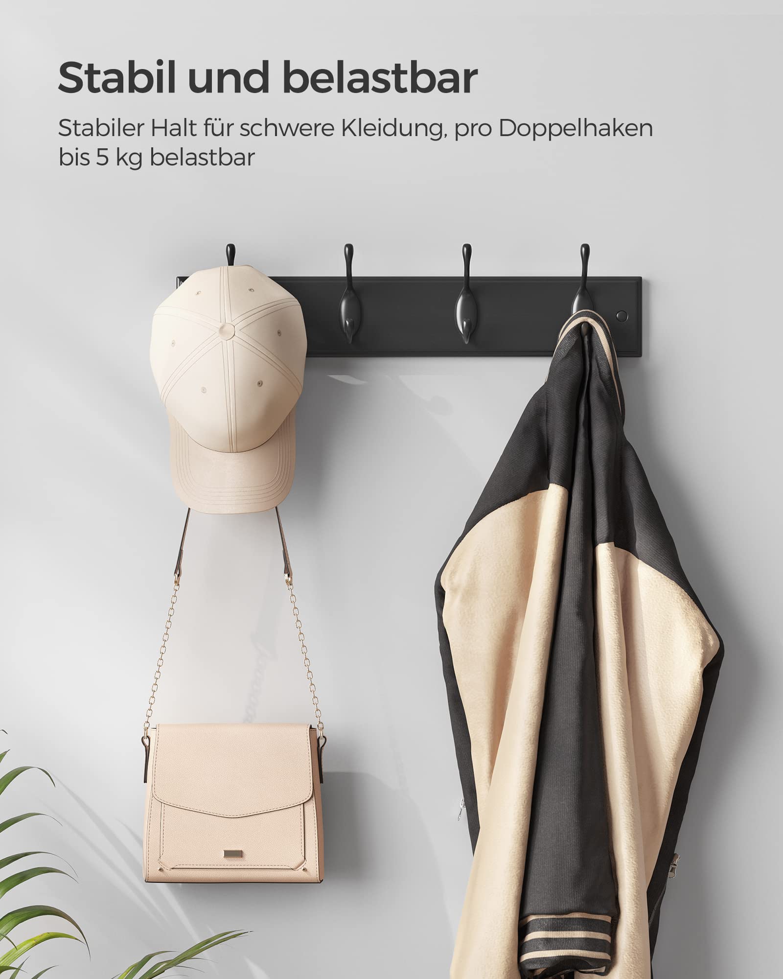 songmics-garderobenleiste-wand-4-doppelhaken-schwarz-lhr023b01 image 5