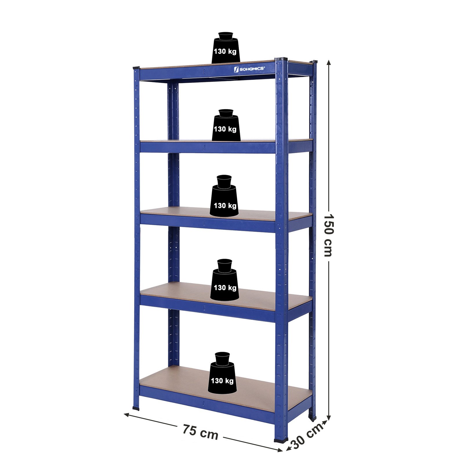 songmics-schwerlastregal-glr60q-2er-set-lagerregal-30x75x150-cm-5-b-den-bis-650- image 3