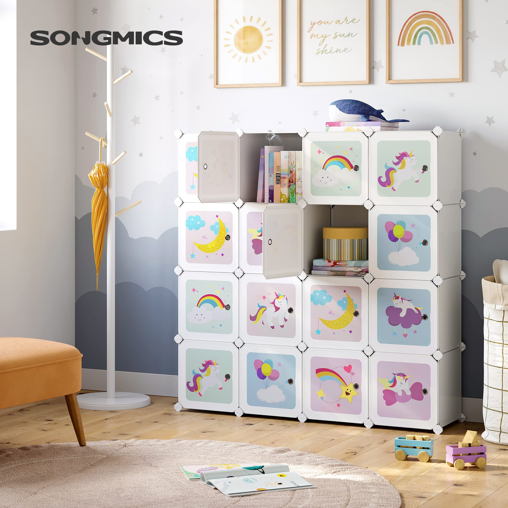 songmics-lpc906w01-steckregal-mit-16-w-rfeln-und-t-ren-wei-123x31x123-cm image 4