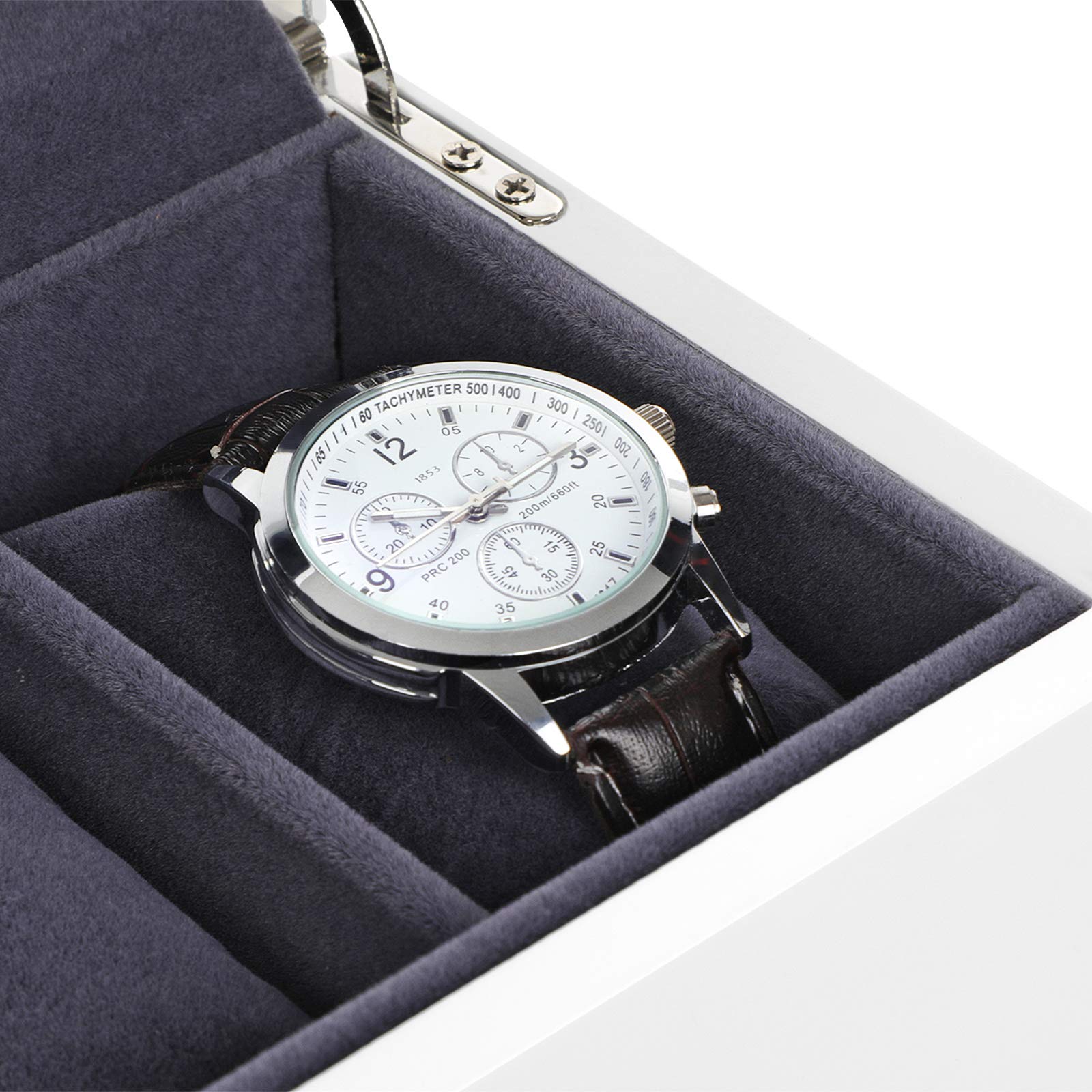 songmics-uhrenbox-jow05wt-mit-5-f-chern-glasdeckel-wei image 4