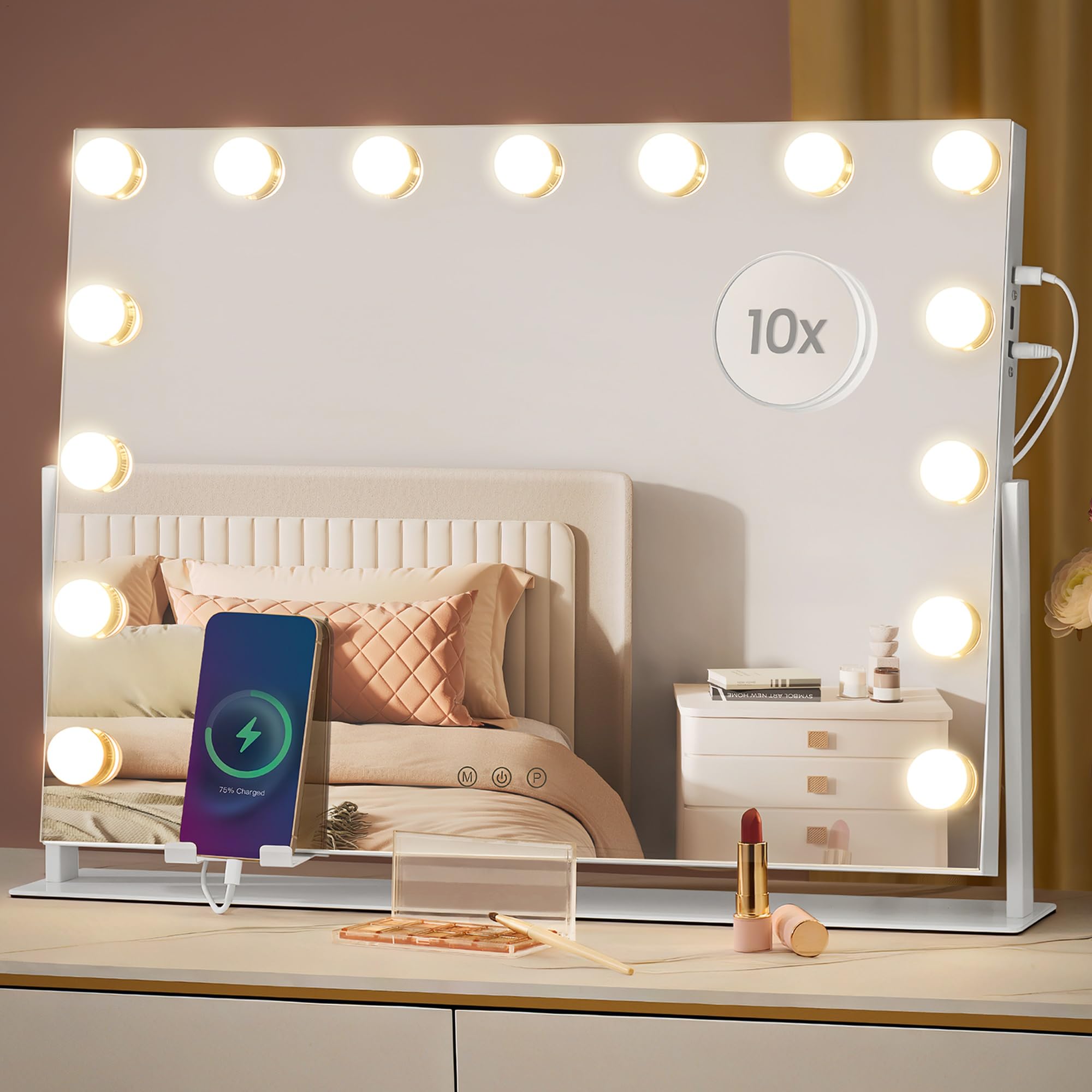 songmics-hollywood-schminktischspiegel-mit-beleuchtung-62-5-x-45-8-cm image 1