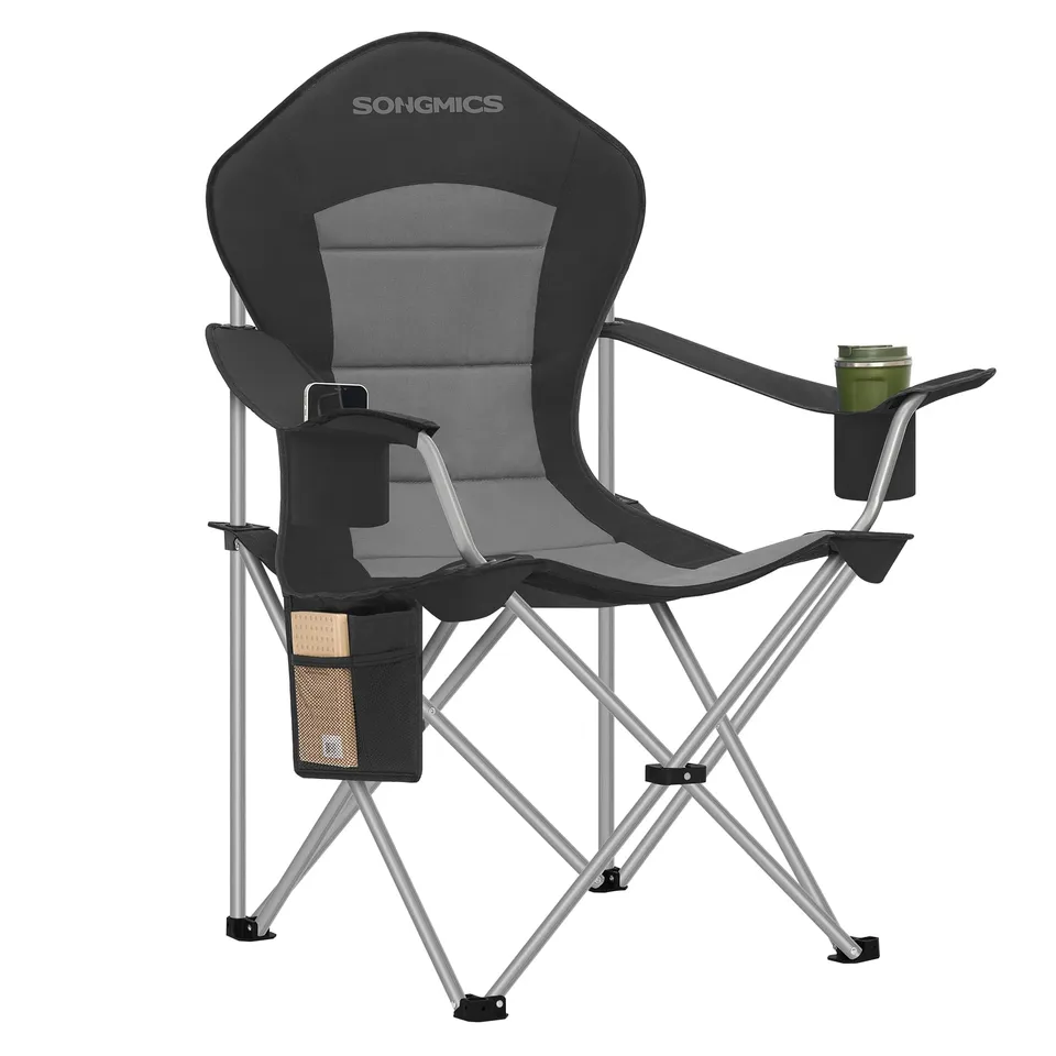 songmics-campingstuhl-gcb005bh01-klappbar-schwarz-grau-mit-getr-nkehalter image 1