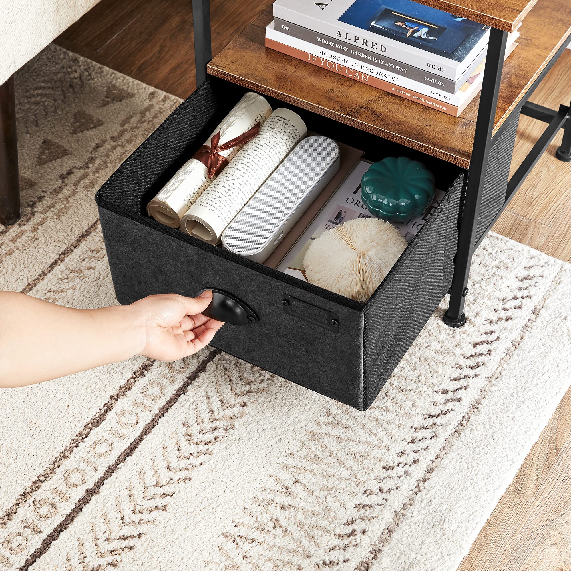 songmics-lvt02h-nachttisch-beistelltisch-1-schublade-vintagebraun-schwarz image 6