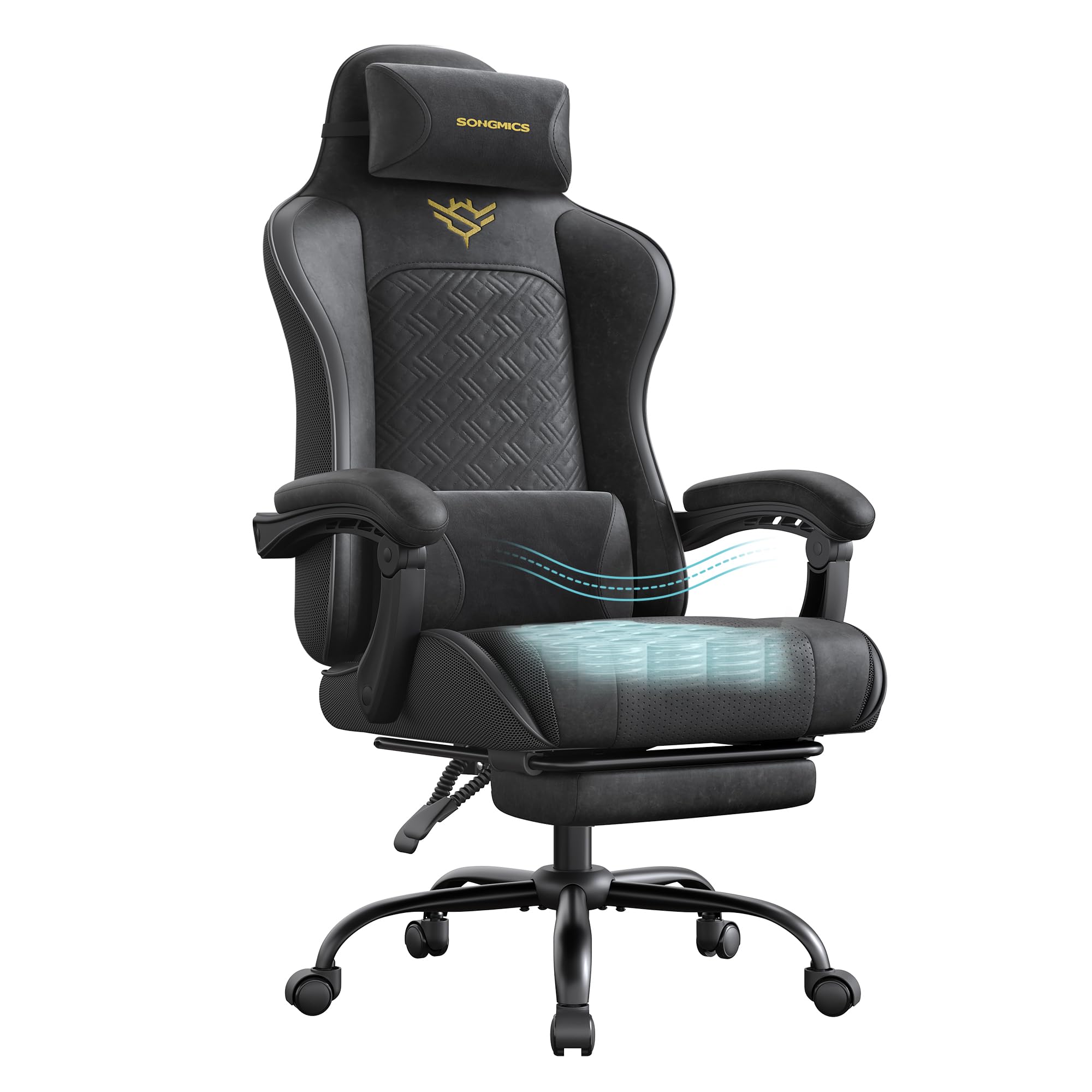 songmics-gaming-stuhl-obg079b01-tintenschwarz-ergonomischer-b-rostuhl-mit-fu-st- image 1