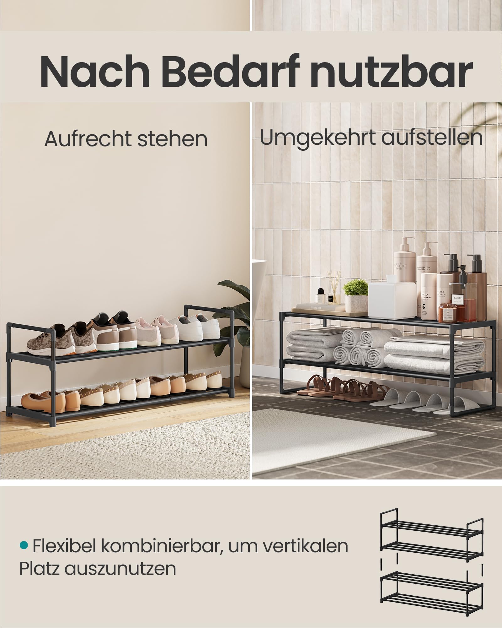 songmics-schuhregal-lsa12bkv2-schwarz-2-ebenen-metall-f-r-12-15-paar-30-x-92-x-3 image 4