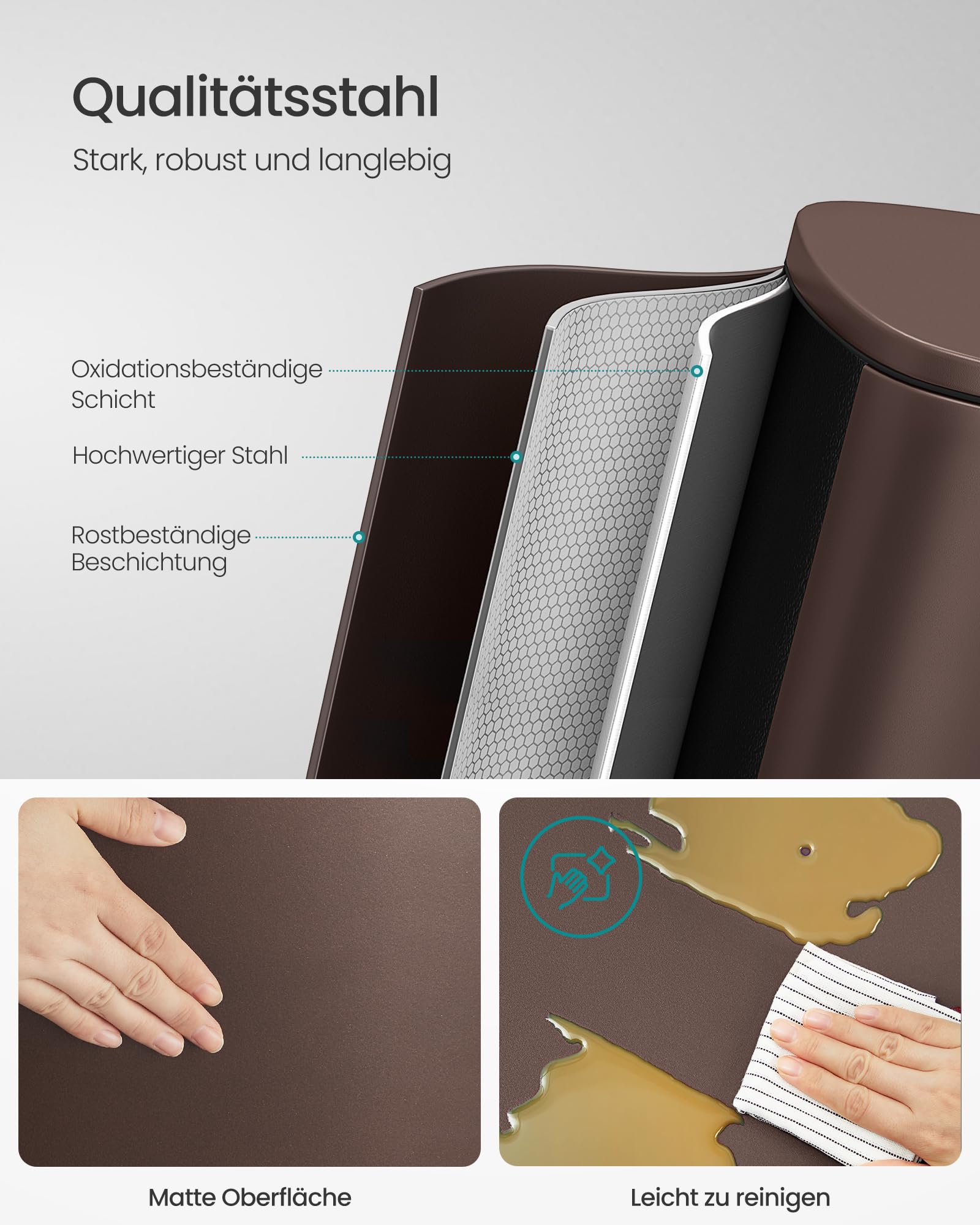 songmics-k-chenabfalleimer-50-l-ltb50br02-treteimer-stahl-braun-soft-close image 3