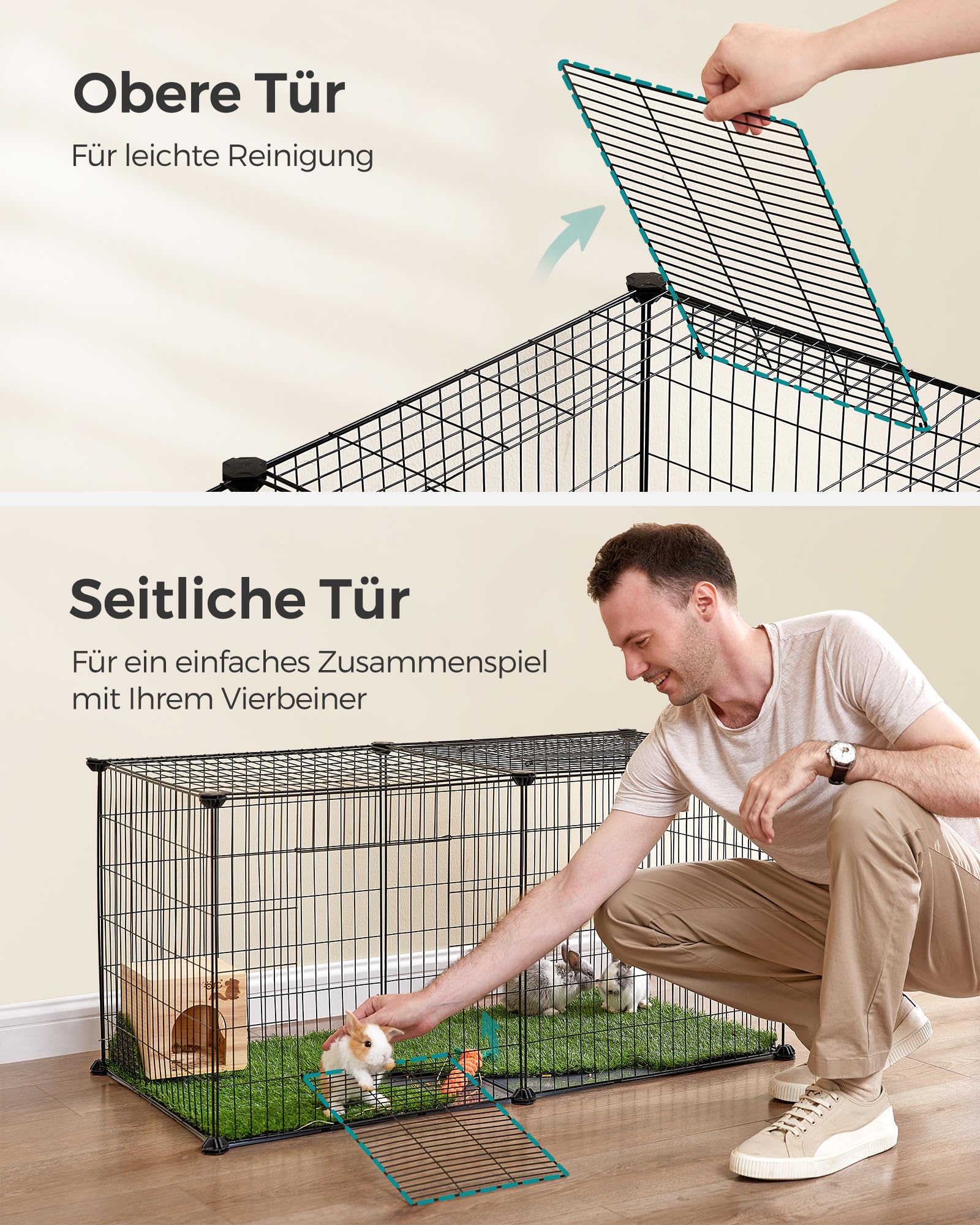 songmics-lpi010b01-kleintierk-fig-xl-laufstall-102-x-51-x-51-cm-schwarz image 5