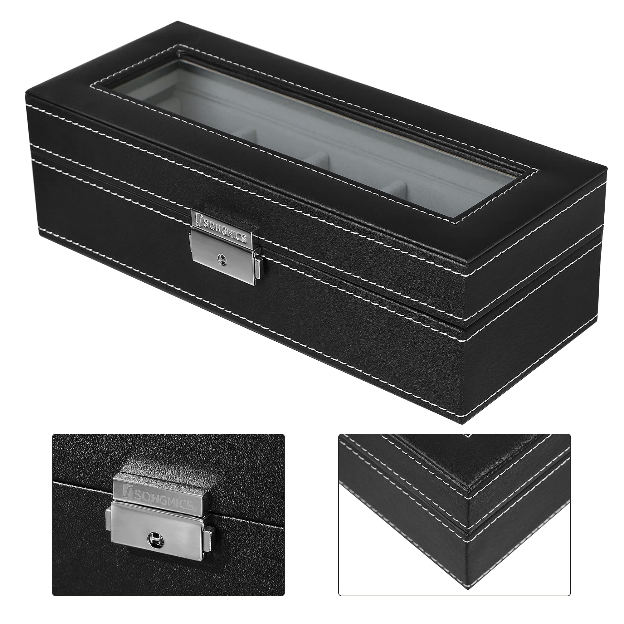 songmics-uhrenbox-jwb05b-uhrenkasten-mit-5-f-chern-und-glasdeckel image 4