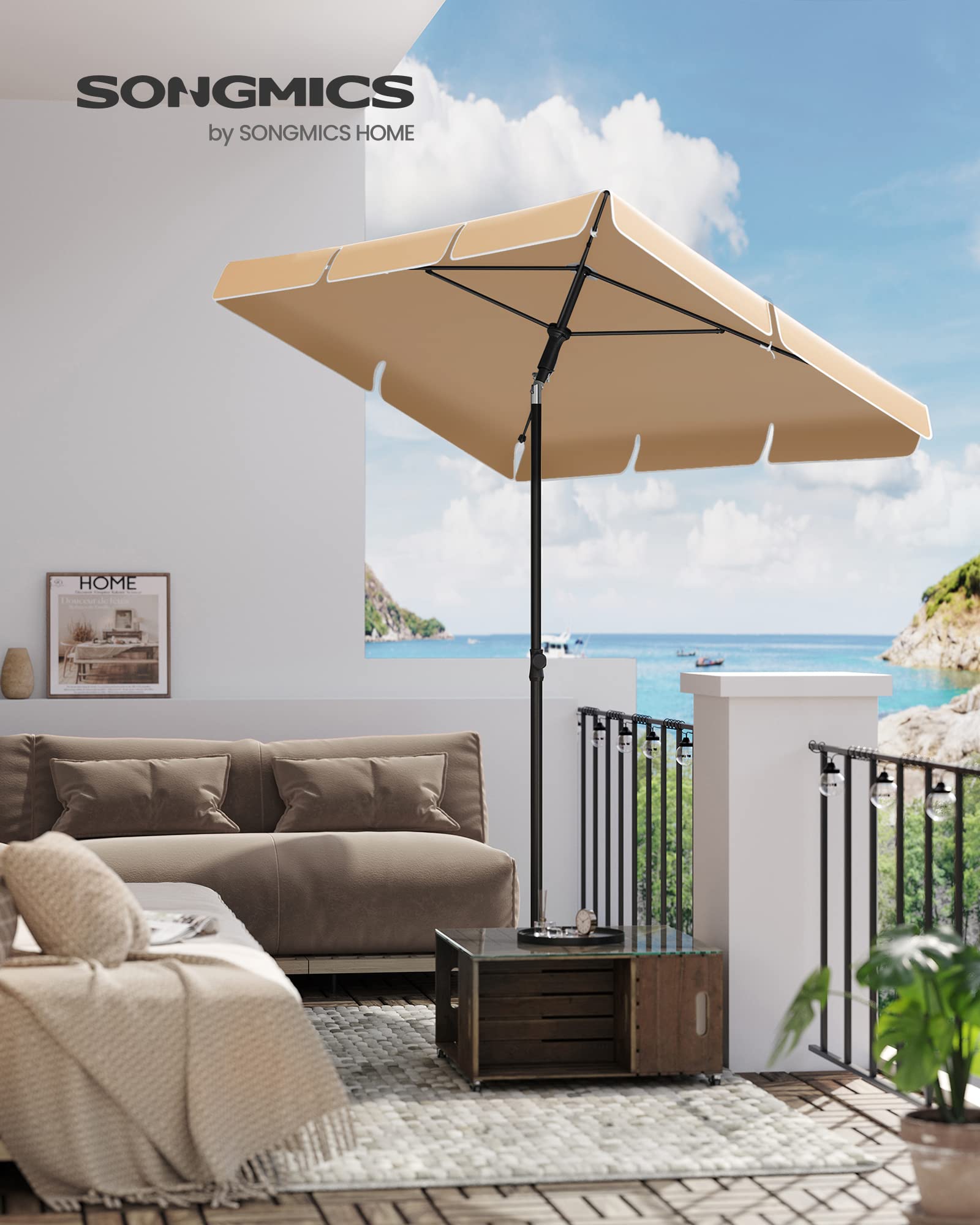 songmics-sonnenschirm-gpu25br-200-x-125-cm-taupe-ohne-st-nder image 2