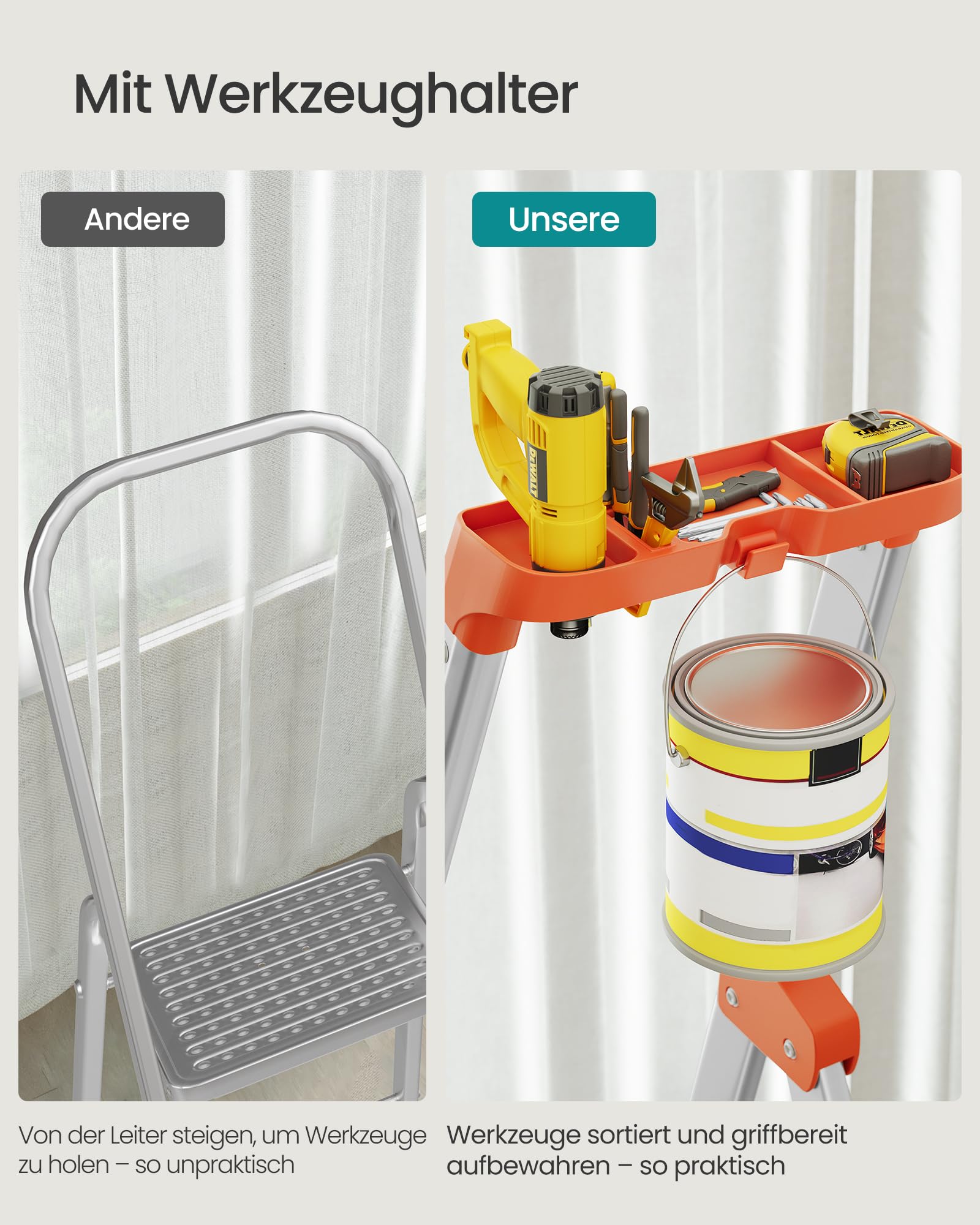 songmics-leiter-glt05bk-aluleiter-5-stufen-150-kg-schwarz-orange image 4