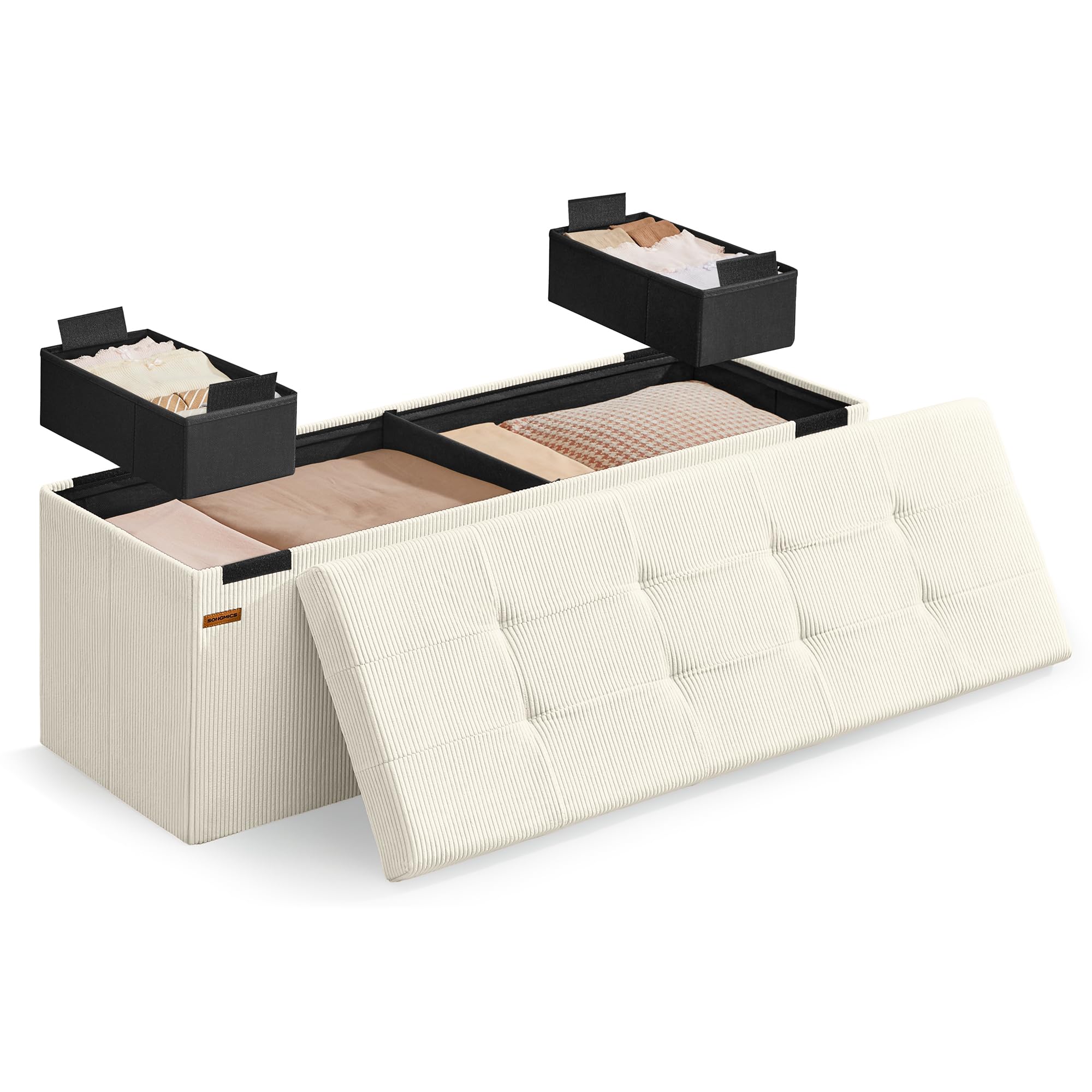 songmics-sitzbank-lsf604w01-110-cm-mit-stauraum-131-l-bis-300-kg-cremewei image 1