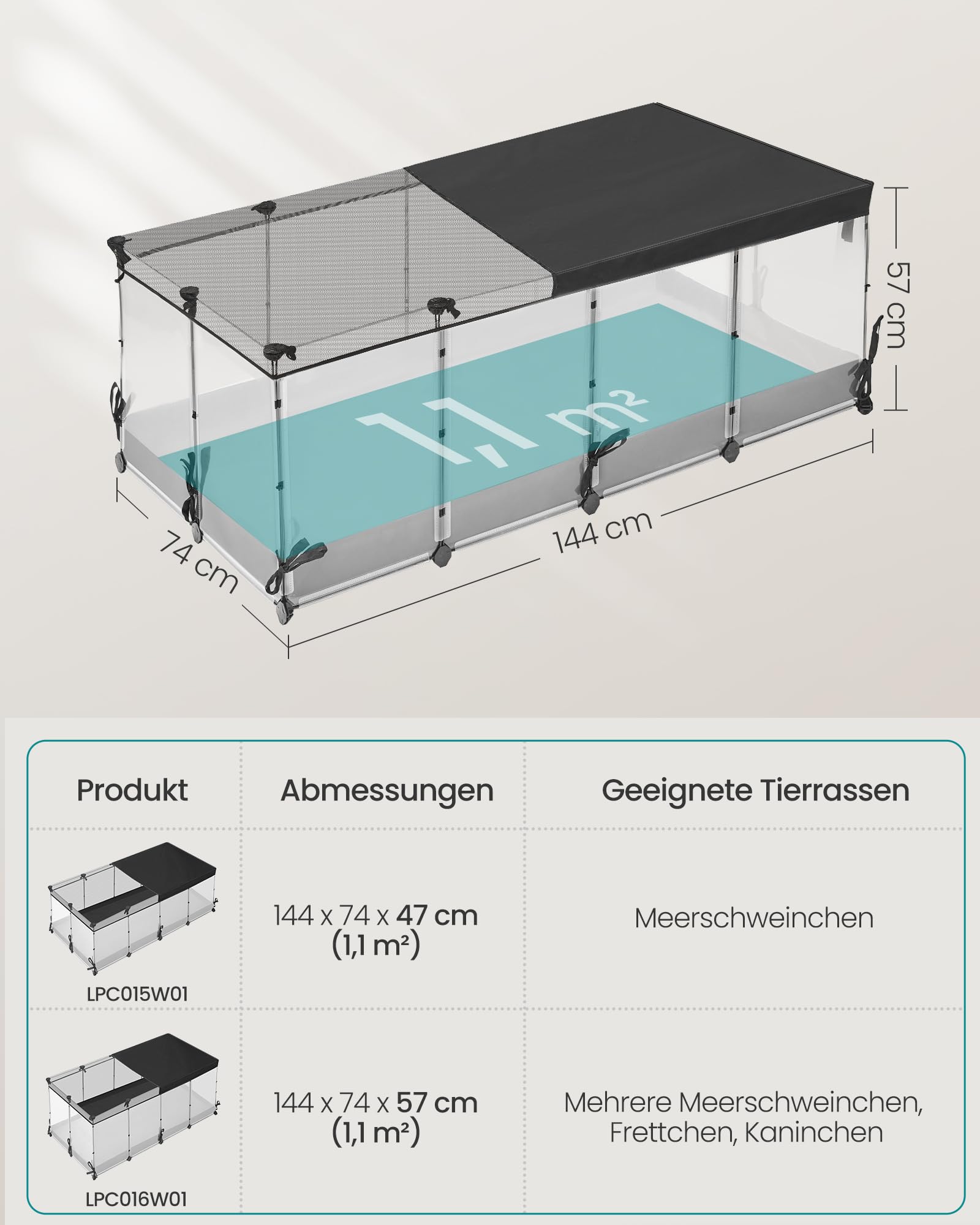 songmics-lpc016w01-kleintiergehege-144-x-74-x-57-cm-wolkenwei image 6