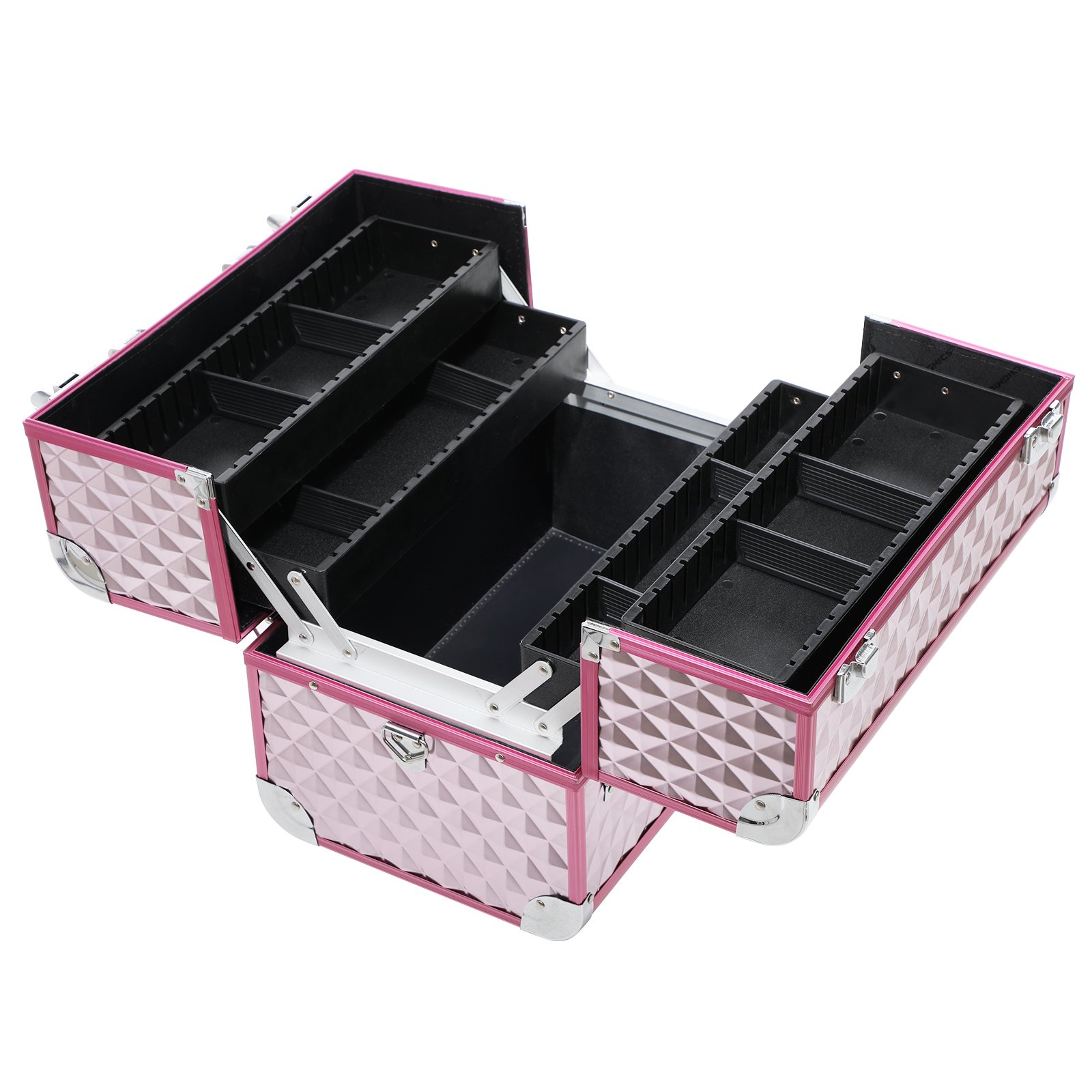 songmics-kosmetikkoffer-jbc319p-schminkkoffer-36-x-28-x-23-cm-silbernes-pink image 3