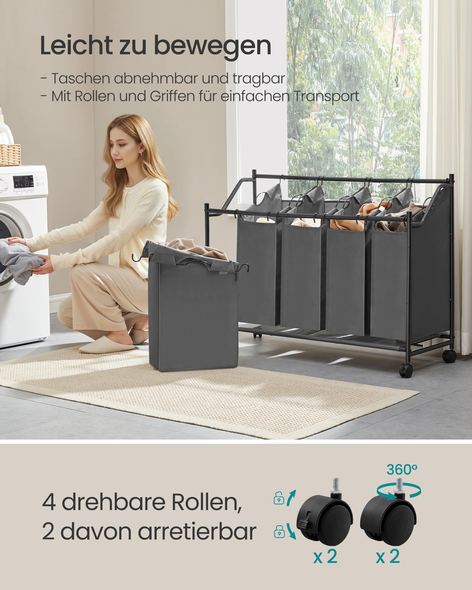 songmics-rls103g01-w-schekorb-mit-rollen-5x35l-175l-schiefergrau image 4
