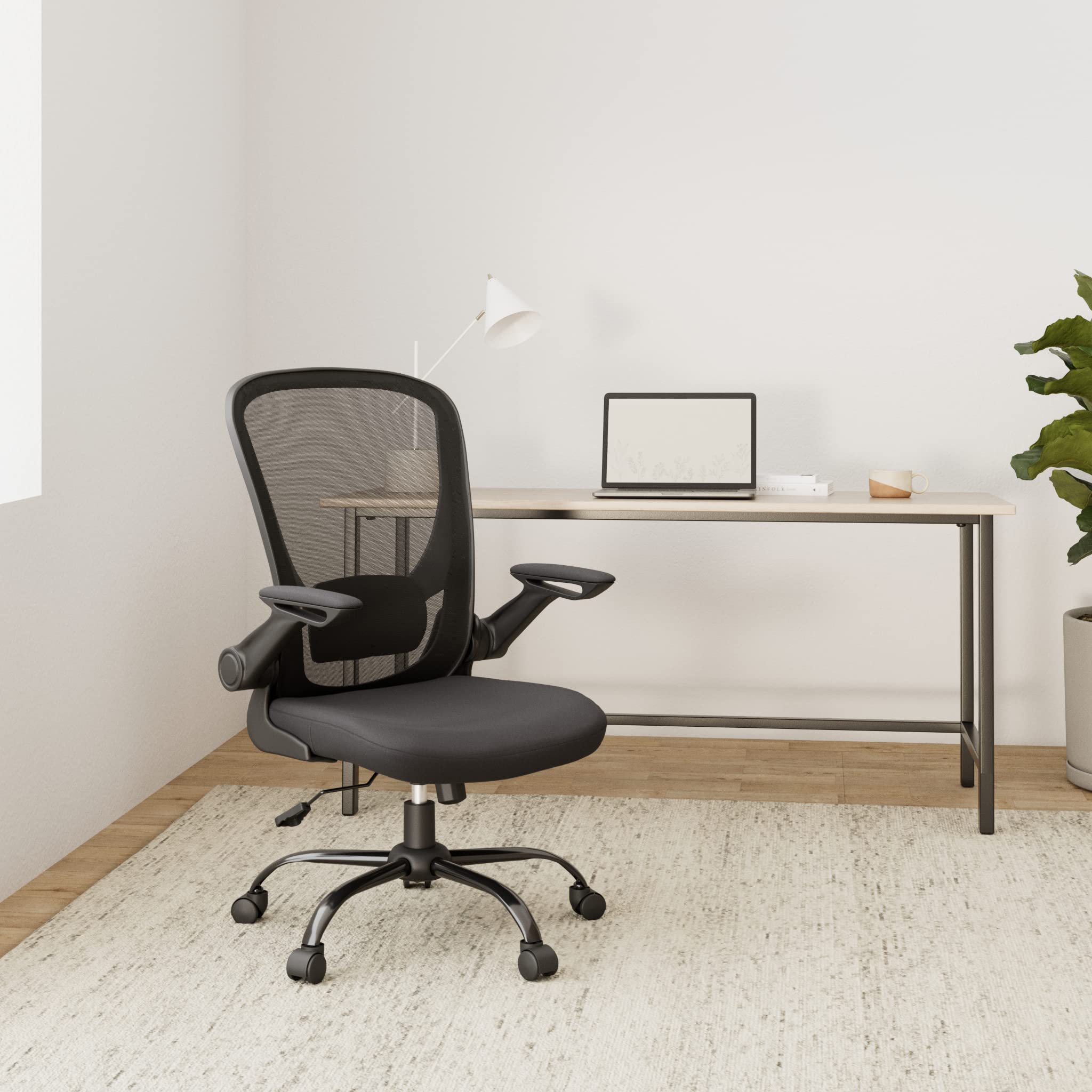 songmics-b-rostuhl-ergonomisch-mesh-mit-lendenst-tze-obn37bk-schwarz image 2