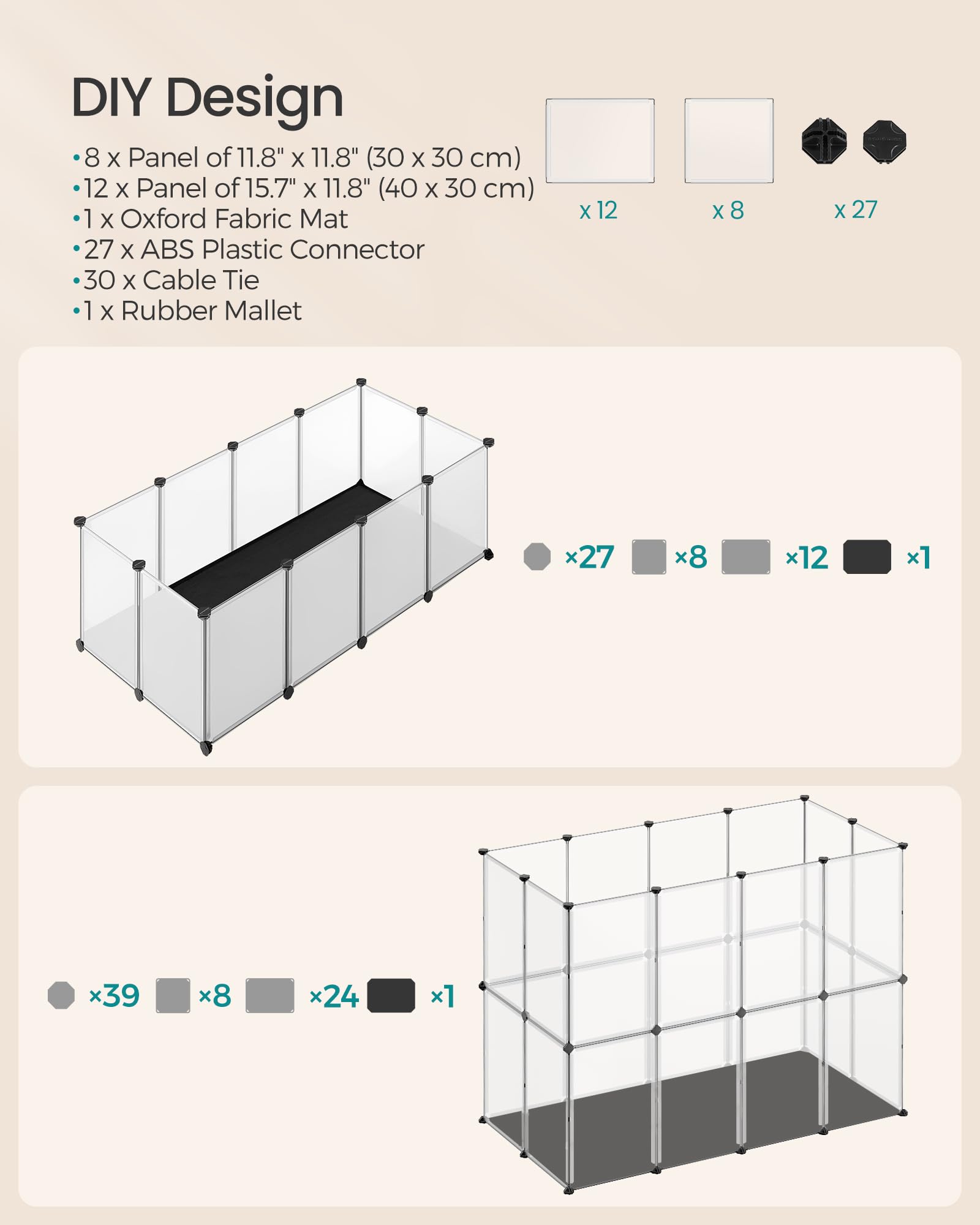 songmics-kleintiergehege-laufstall-125x63x42-cm-mit-unterlage image 5