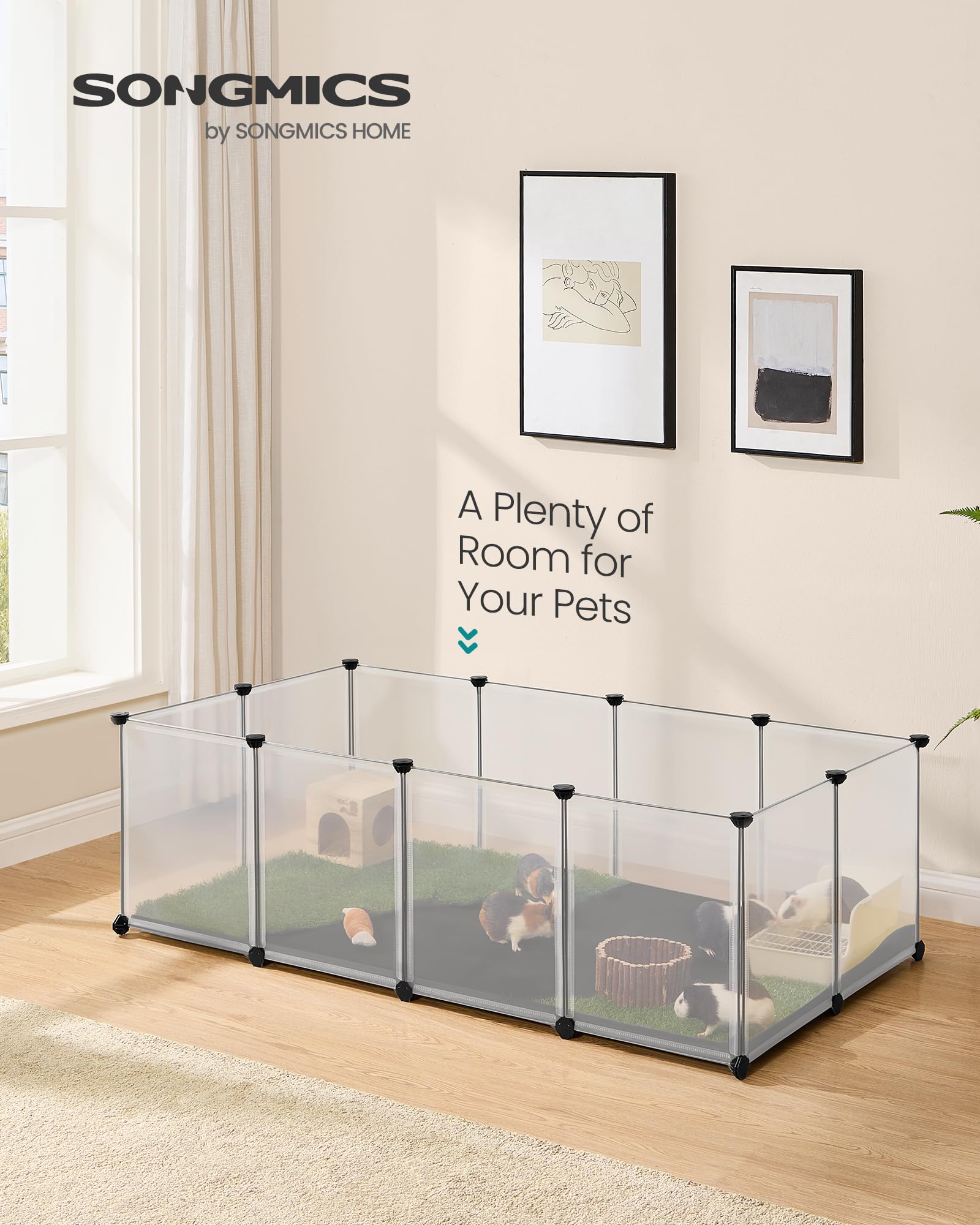 songmics-kleintiergehege-laufstall-125x63x42-cm-mit-unterlage image 2