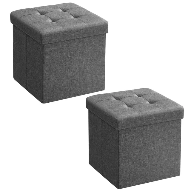 songmics-lsf426g02-sitzbank-mit-stauraum-30-cm-2er-set-dunkelgrau image 1