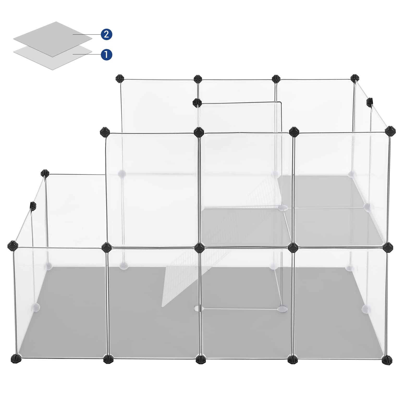 songmics-lpc03w-laufgitter-meerschweinchen-modulierbar-transparent-143-x-73-x-93 image 3