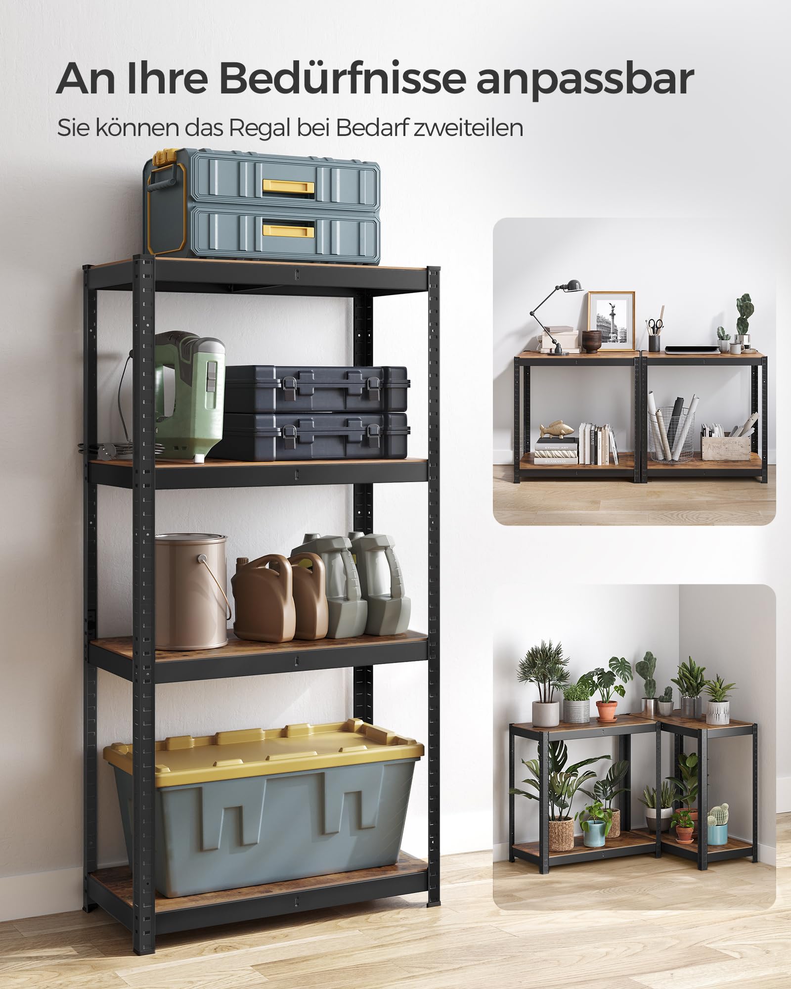 songmics-glr044b11-standregal-40-x-80-x-160-cm-4-ablagen-vintagebraun-schwarz image 8